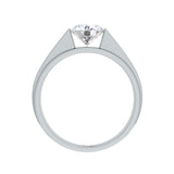 Amora | Round Solitaire on a Wide Band Ring