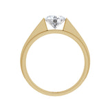 Amora | Round Solitaire on a Wide Band Ring