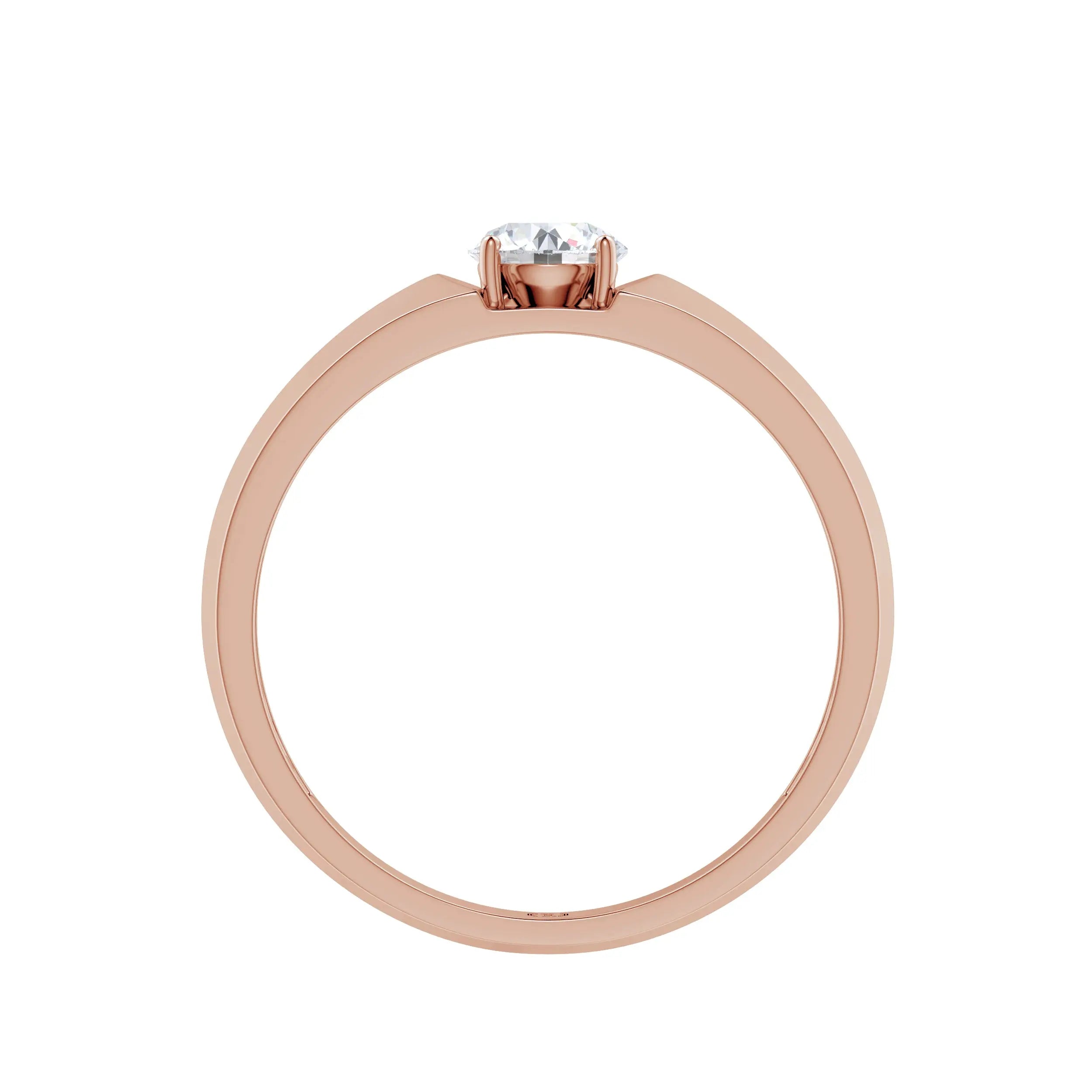 Amora | Classic Round Solitiare Wide Band Ring - Nivara