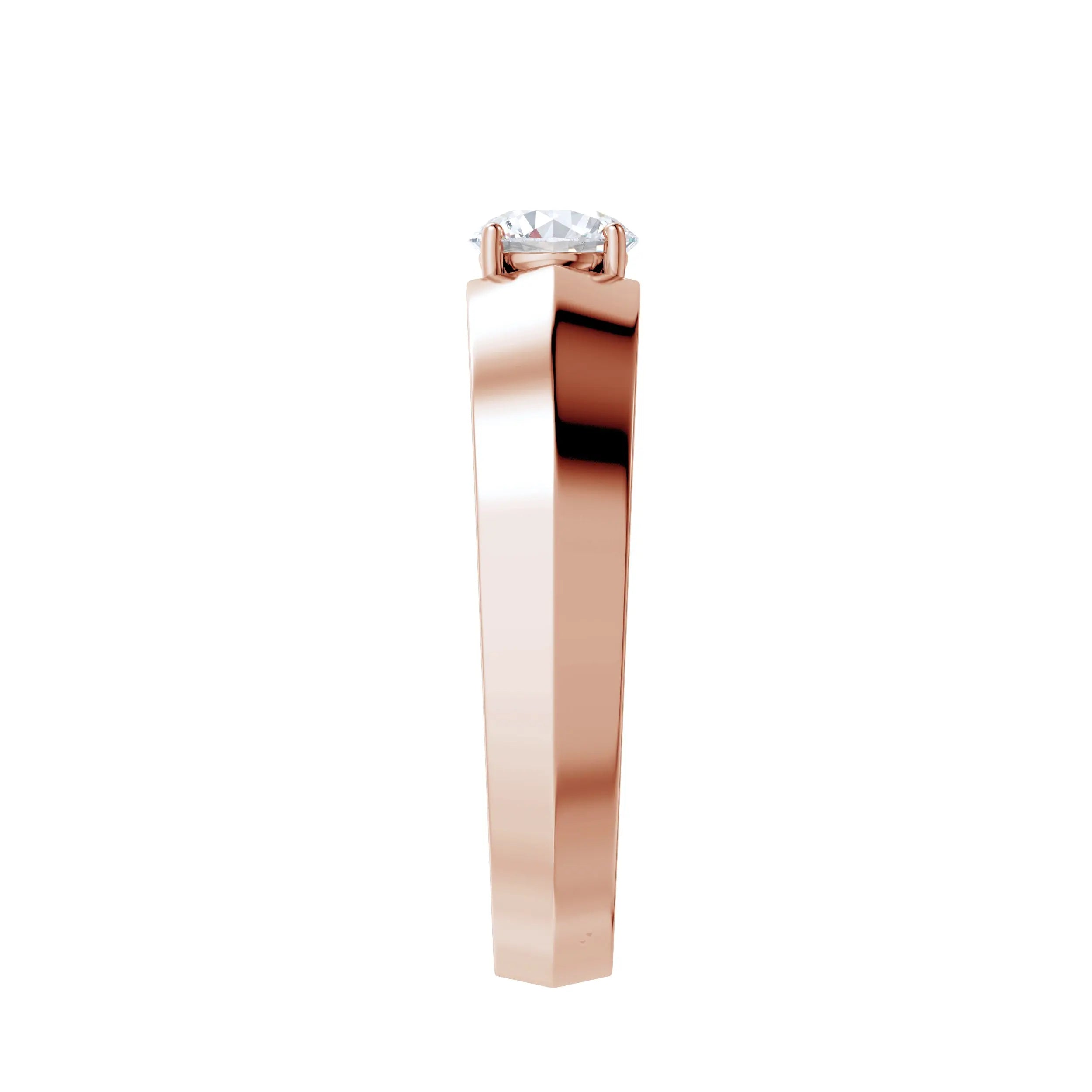 Amora | Classic Round Solitiare Wide Band Ring - Nivara
