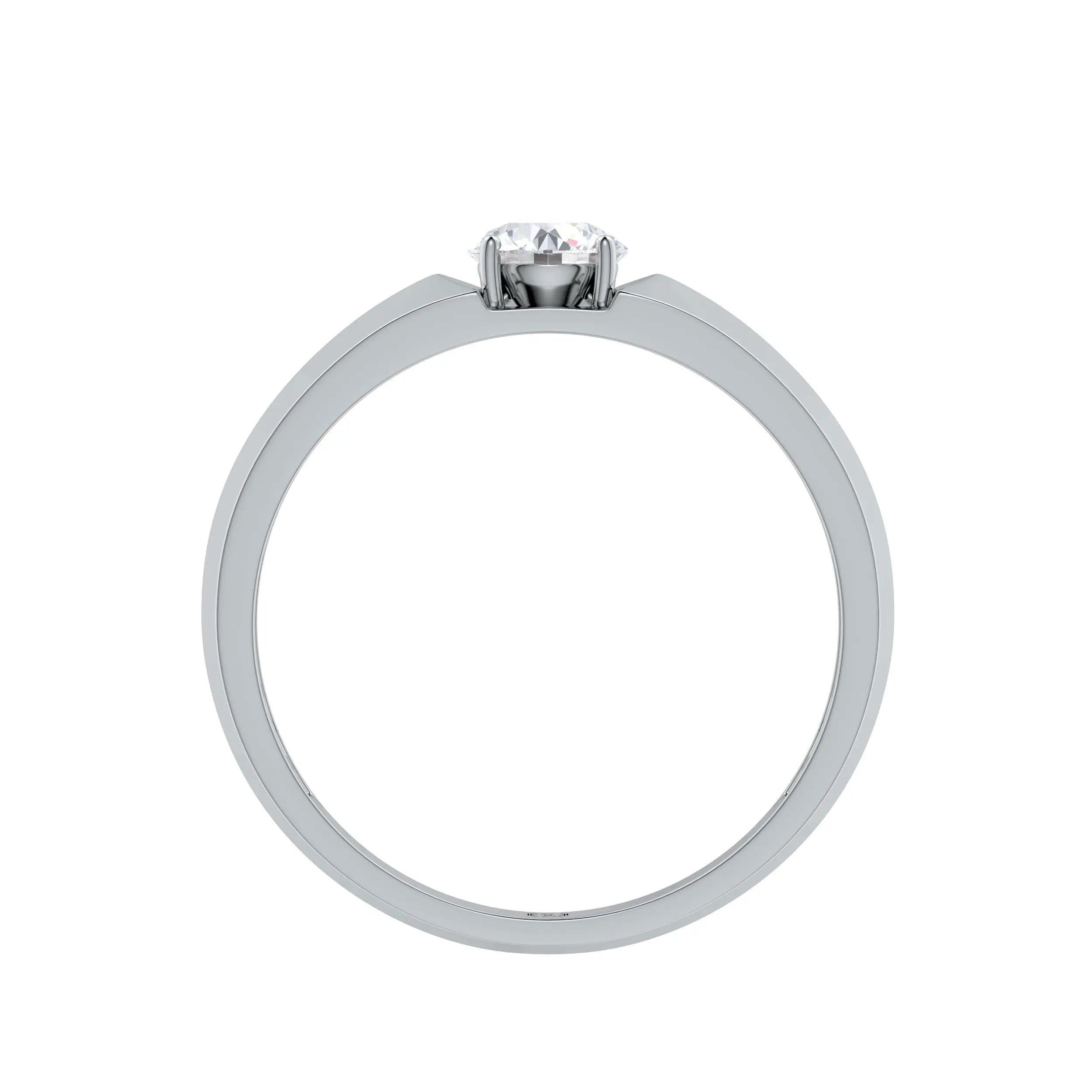 Amora | Classic Round Solitiare Wide Band Ring - Nivara