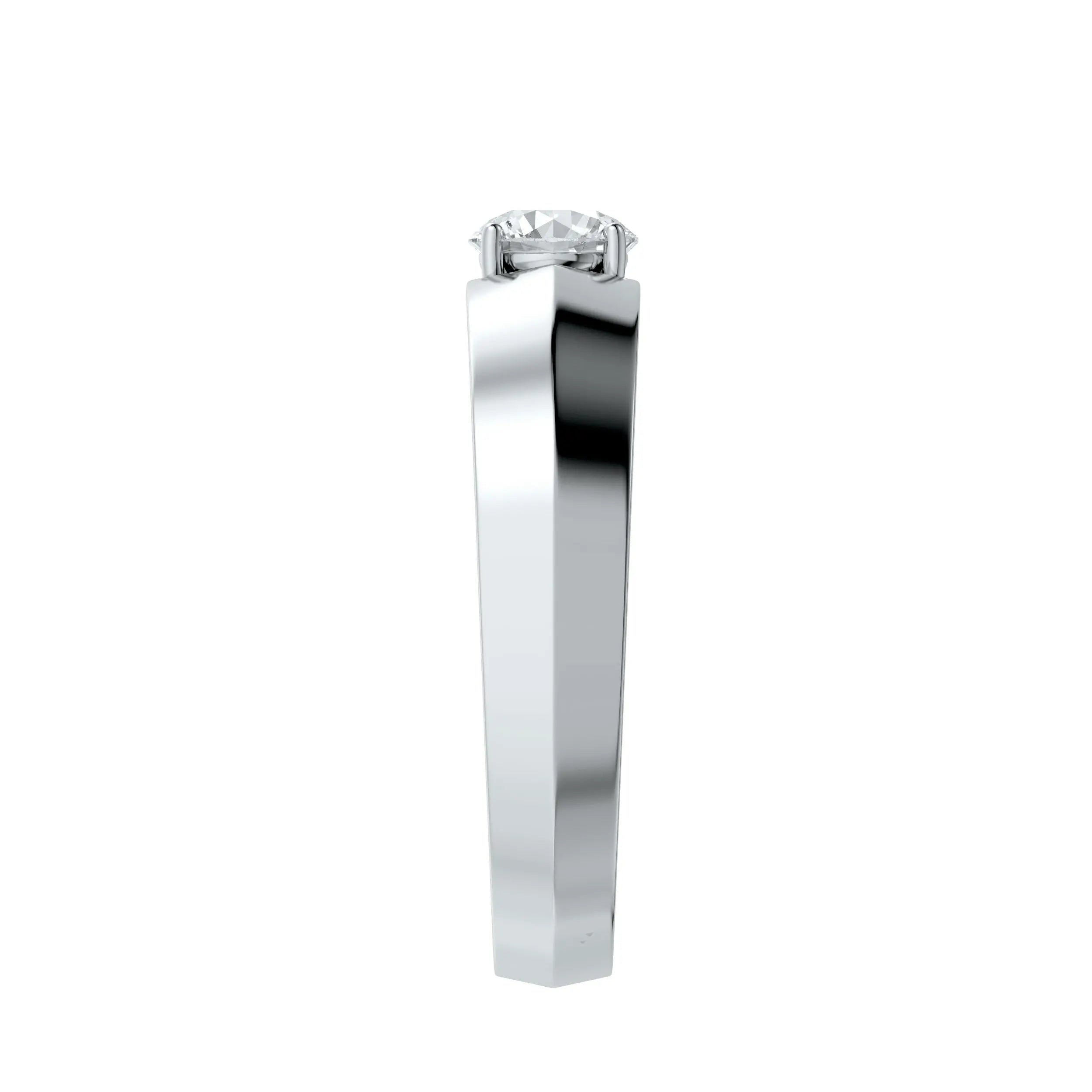 Amora | Classic Round Solitiare Wide Band Ring - Nivara
