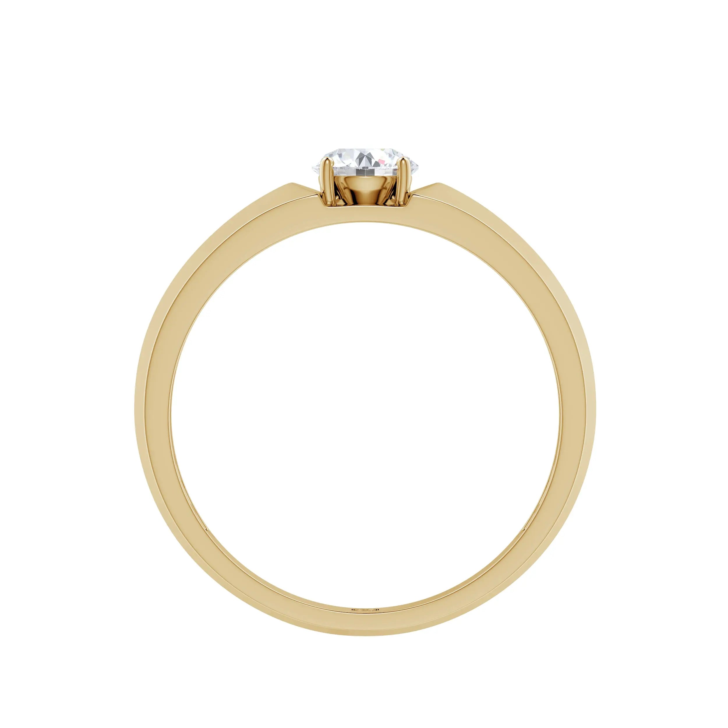 Amora | Classic Round Solitiare Wide Band Ring - Nivara