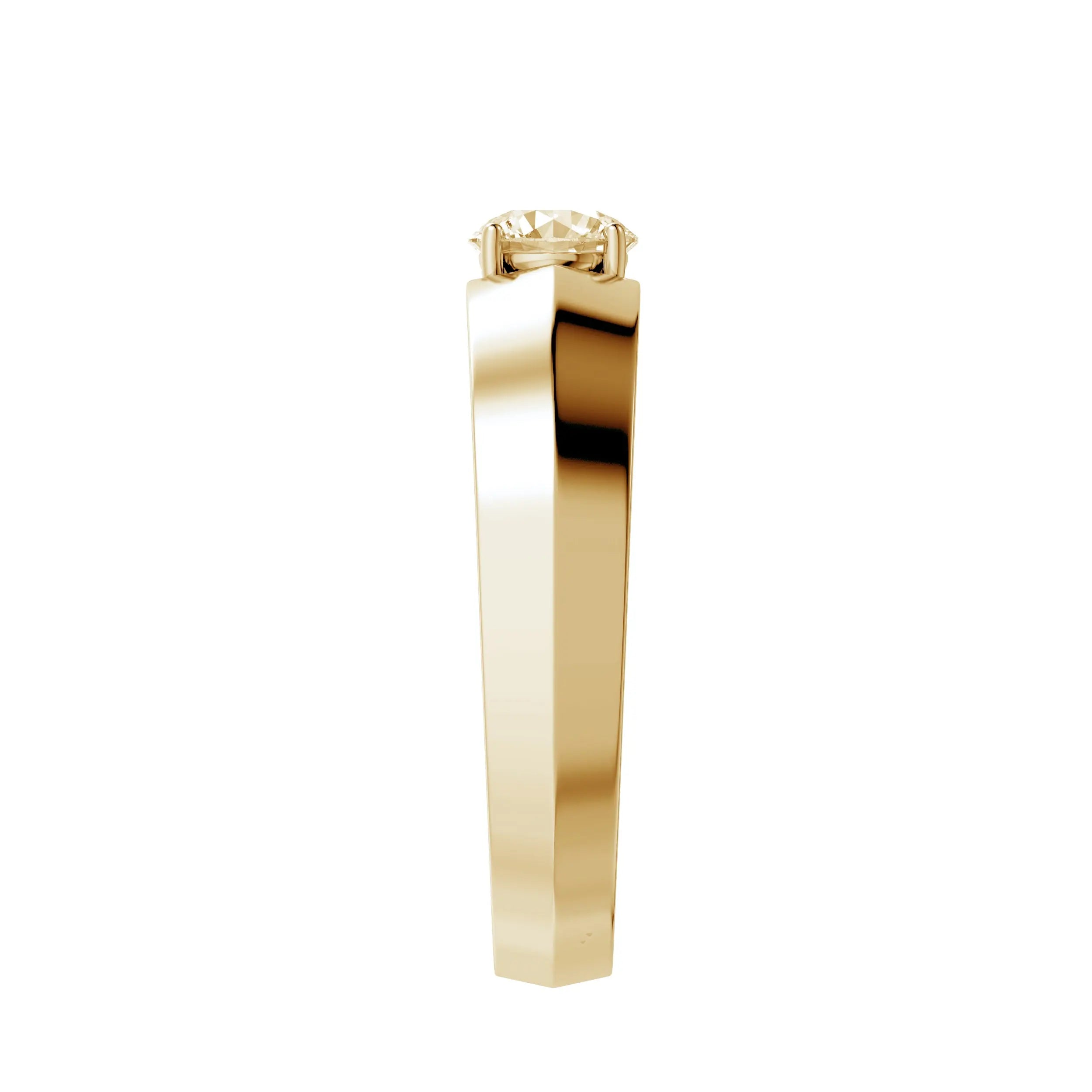 Amora | Classic Round Solitiare Wide Band Ring - Nivara