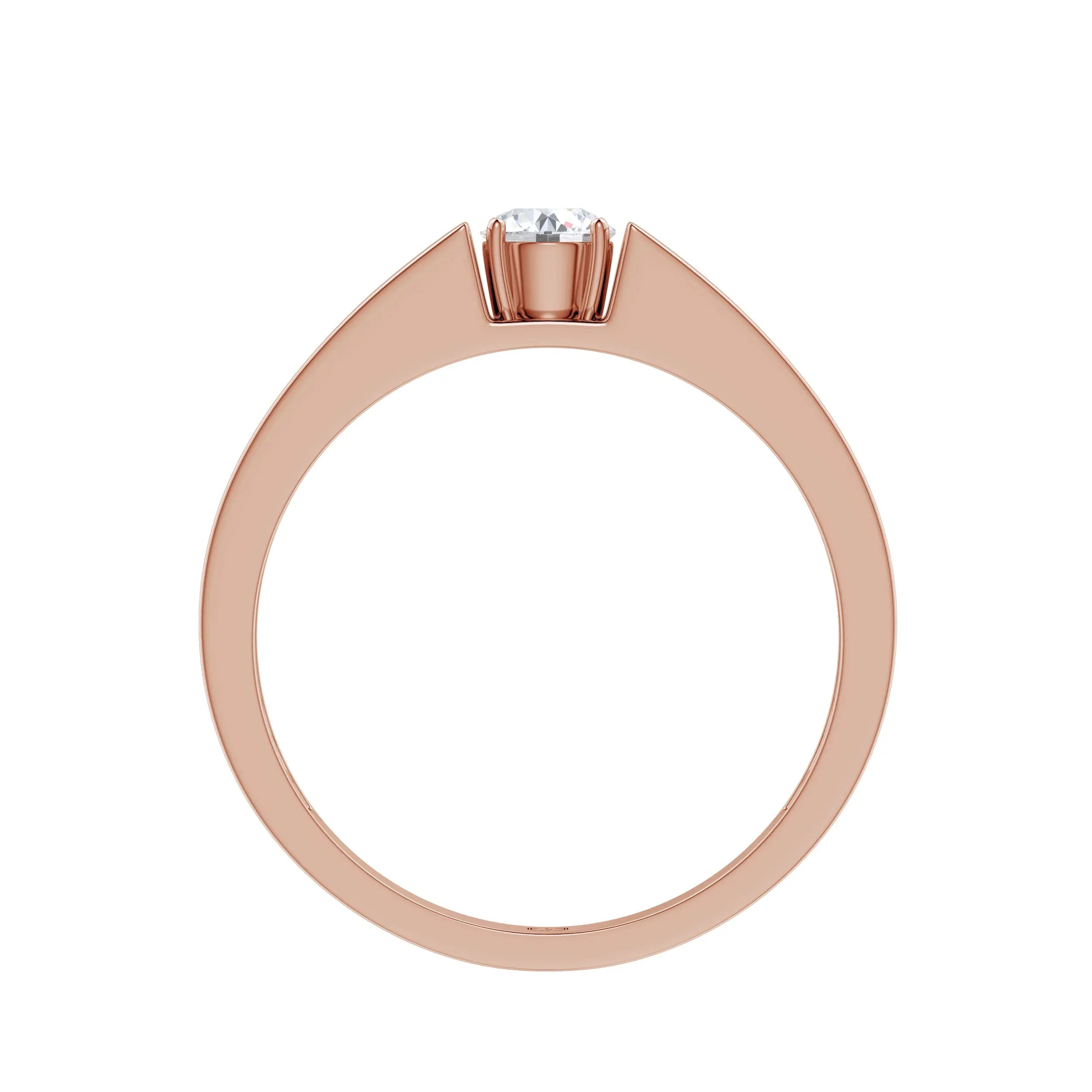 Amara | Minimal wide-band Solitaire Ring - Nivara