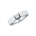 Amara | Minimal wide-band Solitaire Ring - Nivara