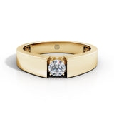 Amara | Minimal wide-band Solitaire Ring - Nivara