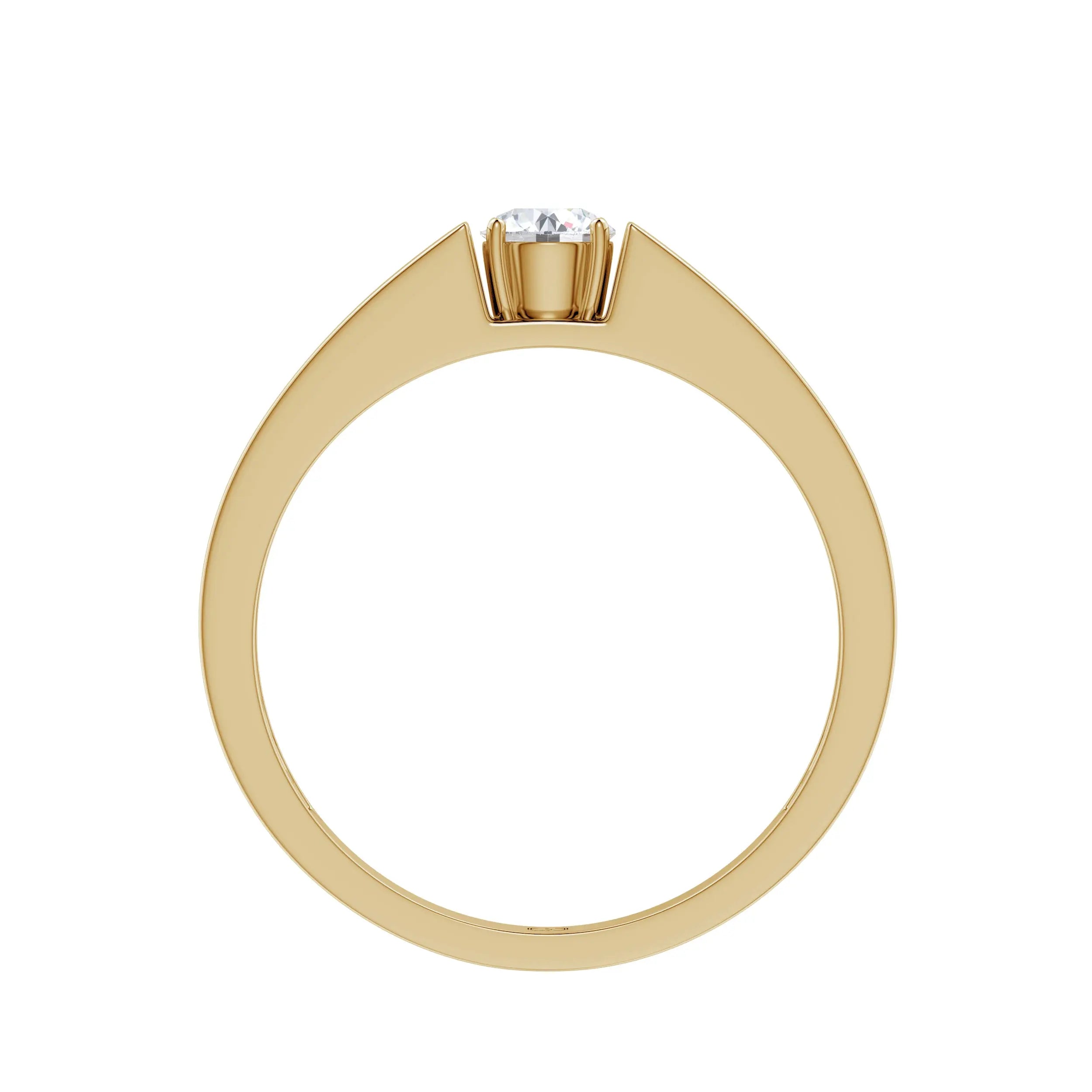 Amara | Minimal wide-band Solitaire Ring - Nivara