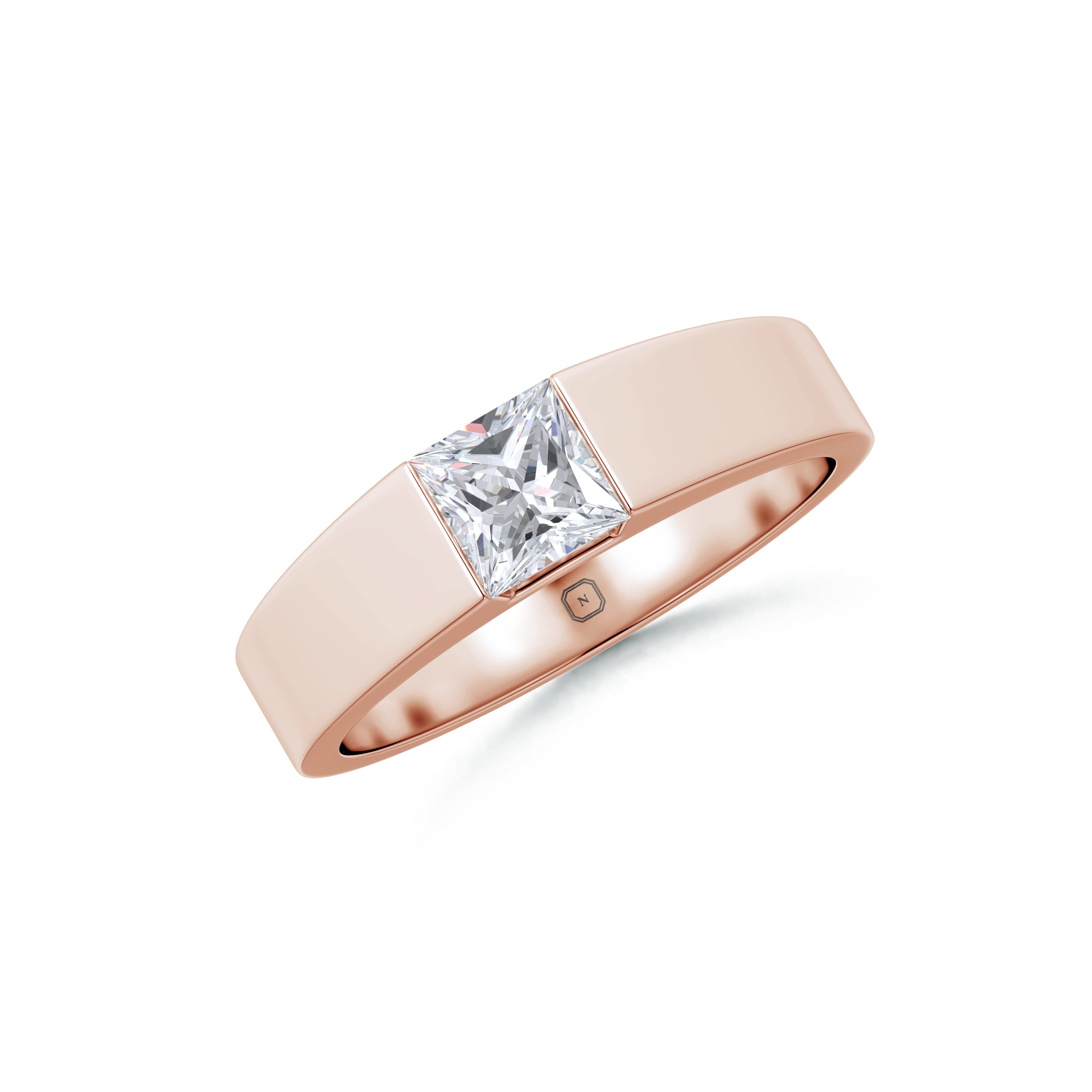 Amora | Princess-cut Wide Band Solitaire Ring
