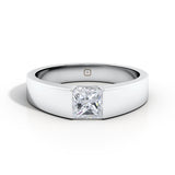 Amora | Princess-cut Wide Band Solitaire Ring