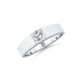 Amora | Princess-cut Wide Band Solitaire Ring