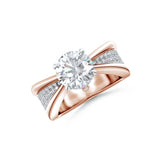 Amara | Crossover Solitaire with Diamond Accents Ring - Nivara