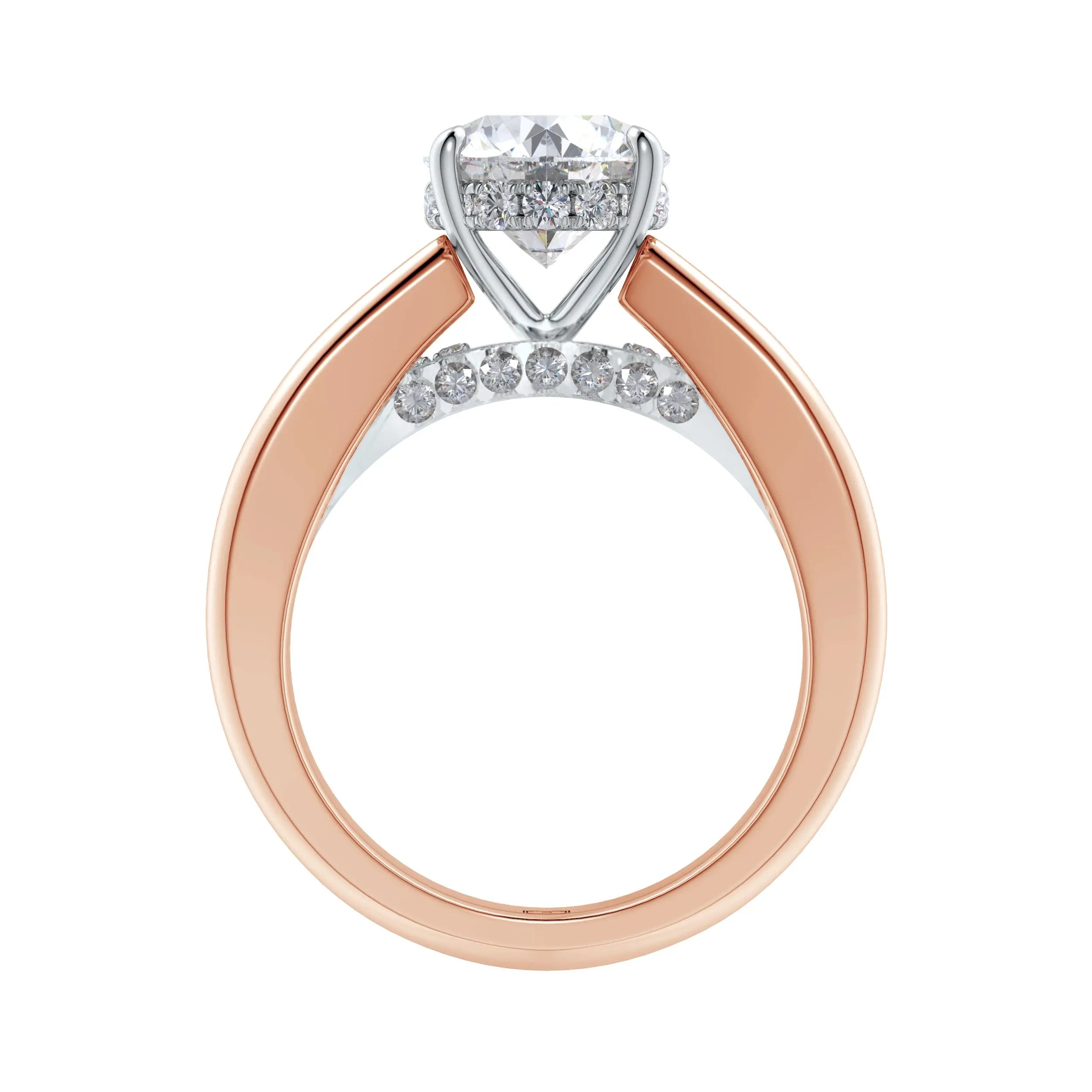 Amara | Crossover Solitaire with Diamond Accents Ring - Nivara