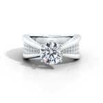 Amara | Crossover Solitaire with Diamond Accents Ring - Nivara
