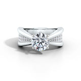 Amara | Crossover Solitaire with Diamond Accents Ring - Nivara
