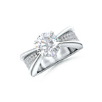 Amara | Crossover Solitaire with Diamond Accents Ring - Nivara