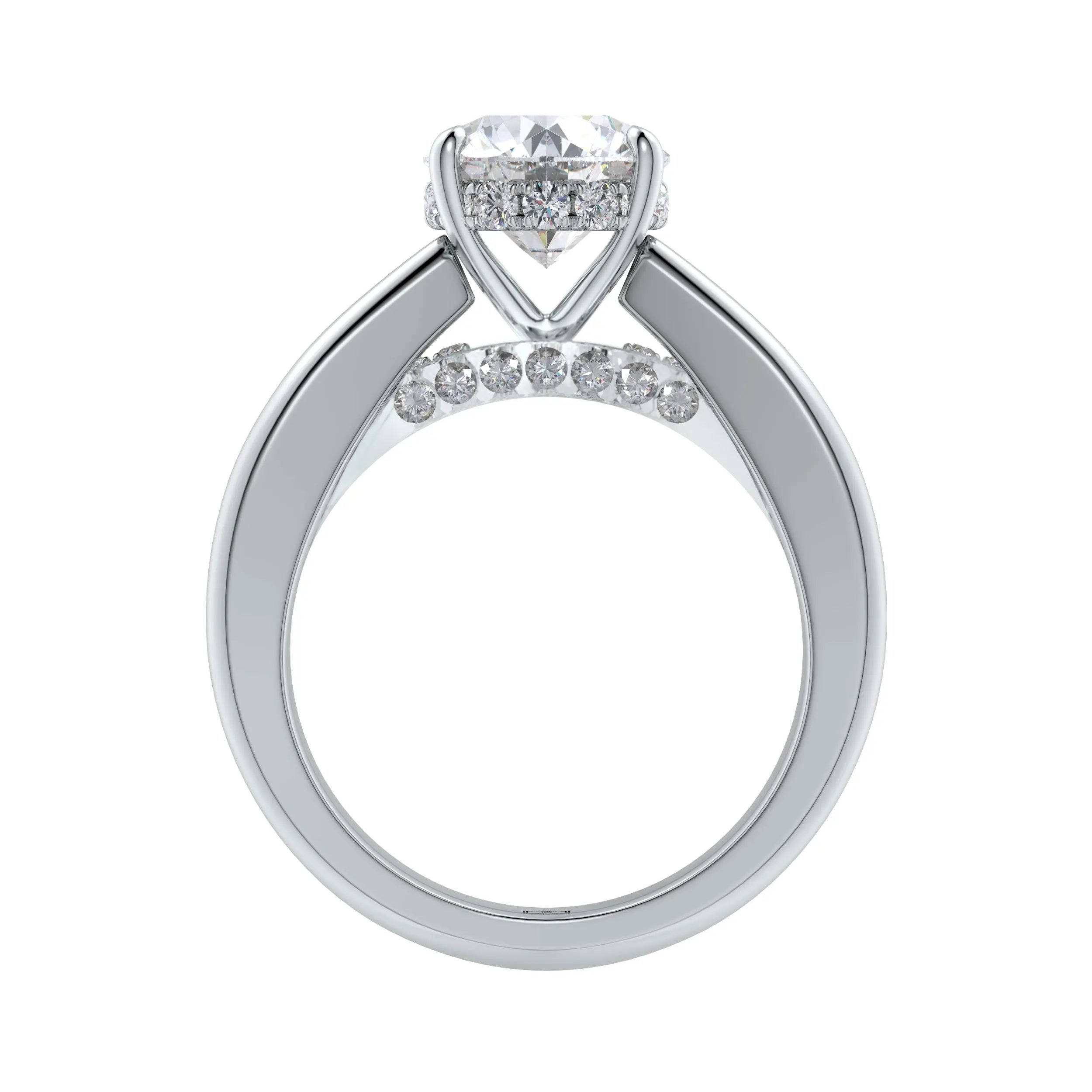 Amara | Crossover Solitaire with Diamond Accents Ring - Nivara
