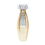 Amara | Crossover Solitaire with Diamond Accents Ring - Nivara