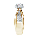 Amara | Crossover Solitaire with Diamond Accents Ring - Nivara