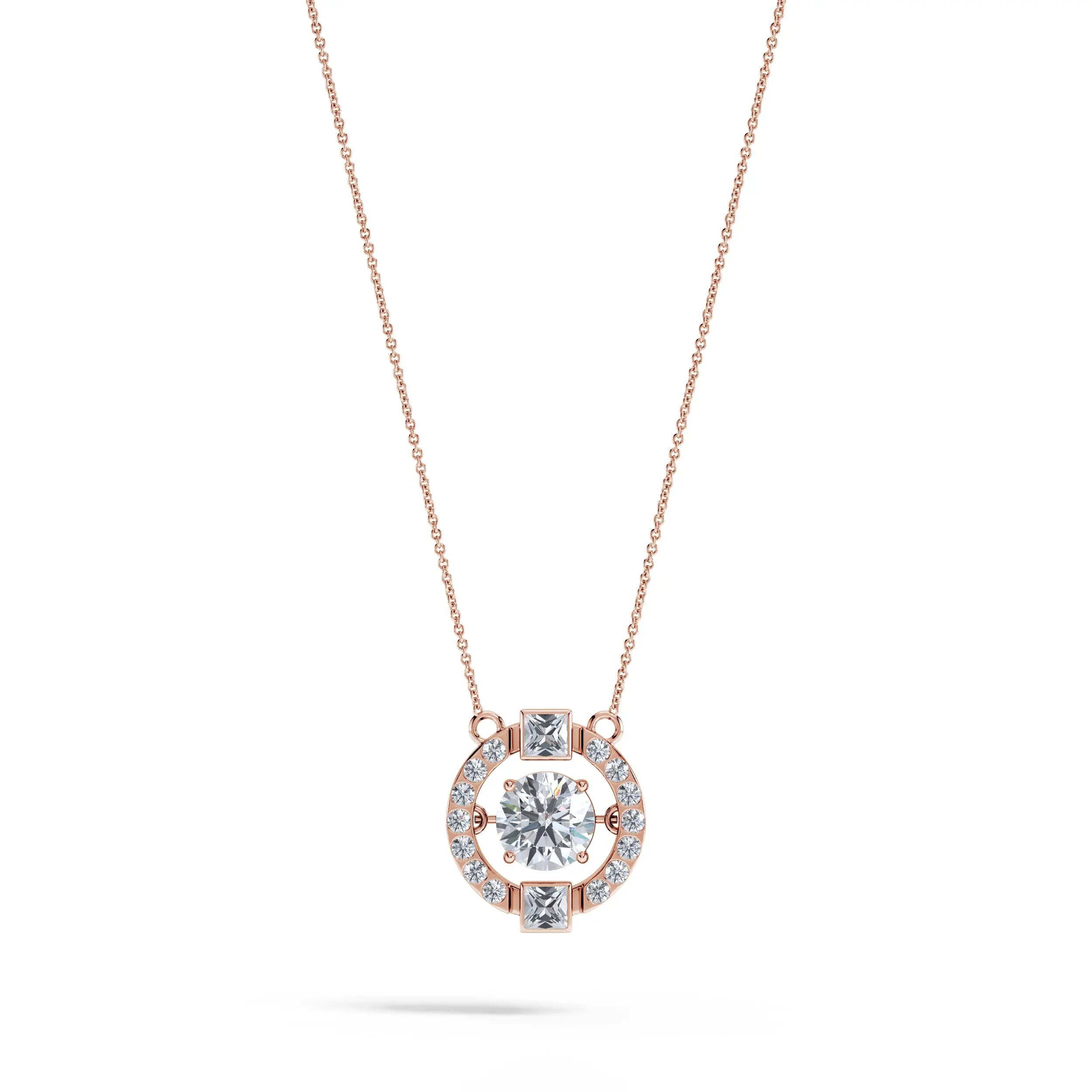 Mira | Round & Princess Lab-Grown Diamonds Halo Pendant - Nivara