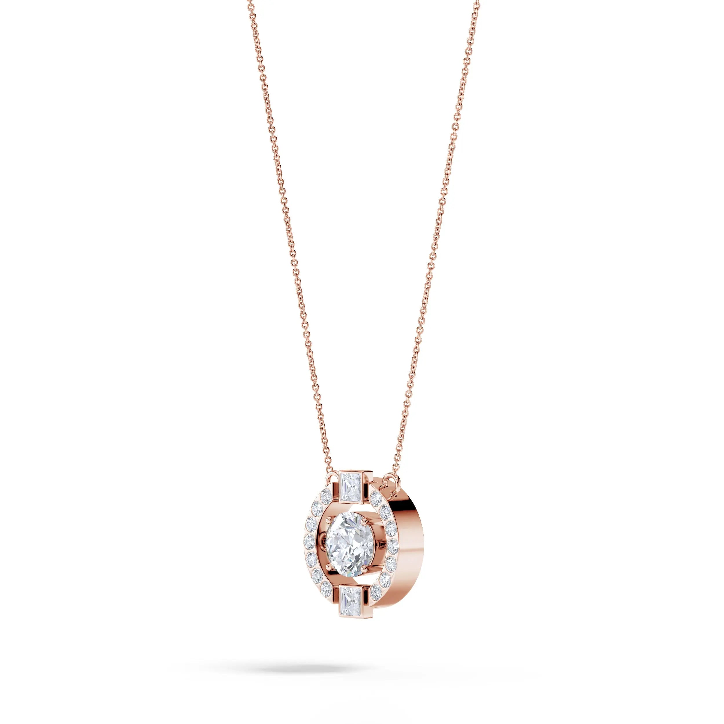 Mira | Round & Princess Lab-Grown Diamonds Halo Pendant - Nivara