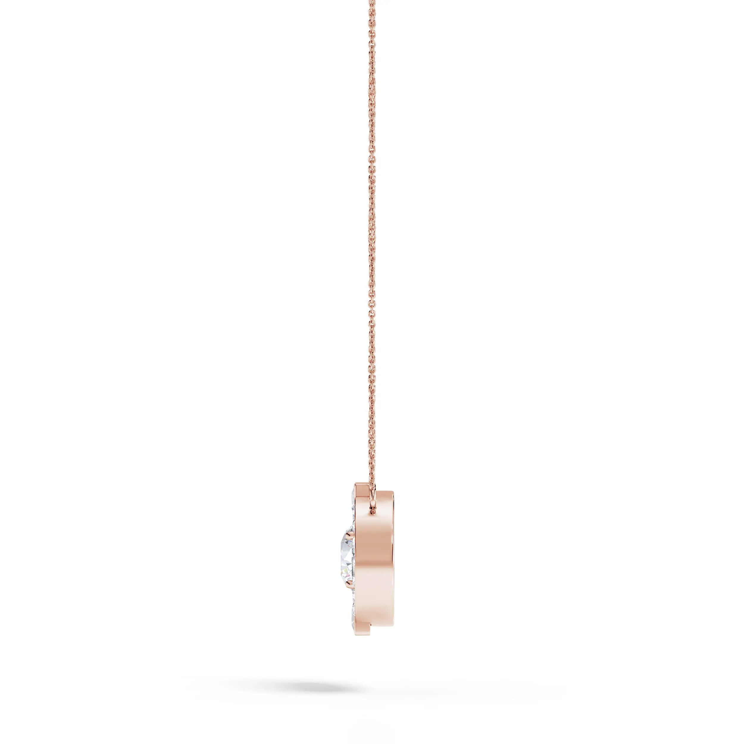 Mira | Round & Princess Lab-Grown Diamonds Halo Pendant - Nivara