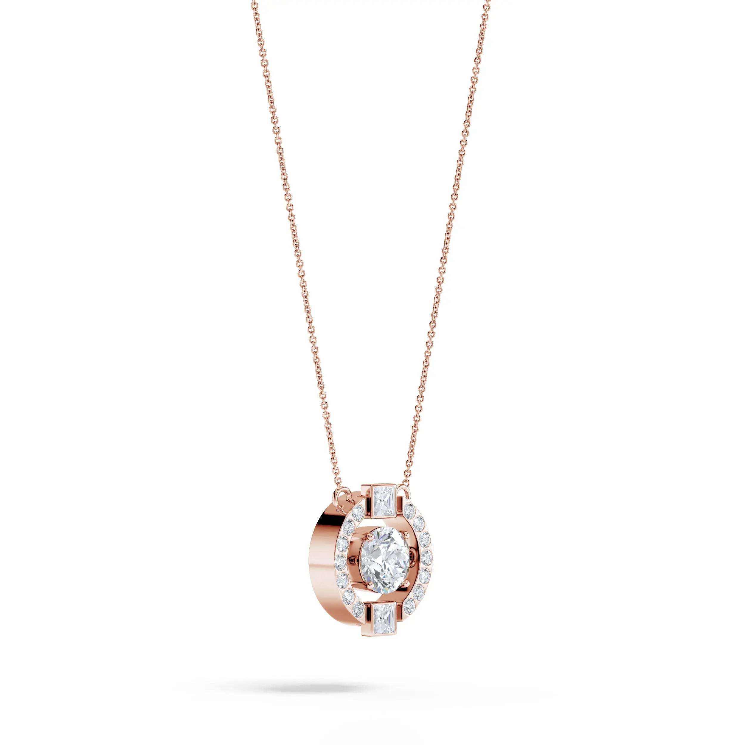 Mira | Round & Princess Lab-Grown Diamonds Halo Pendant - Nivara