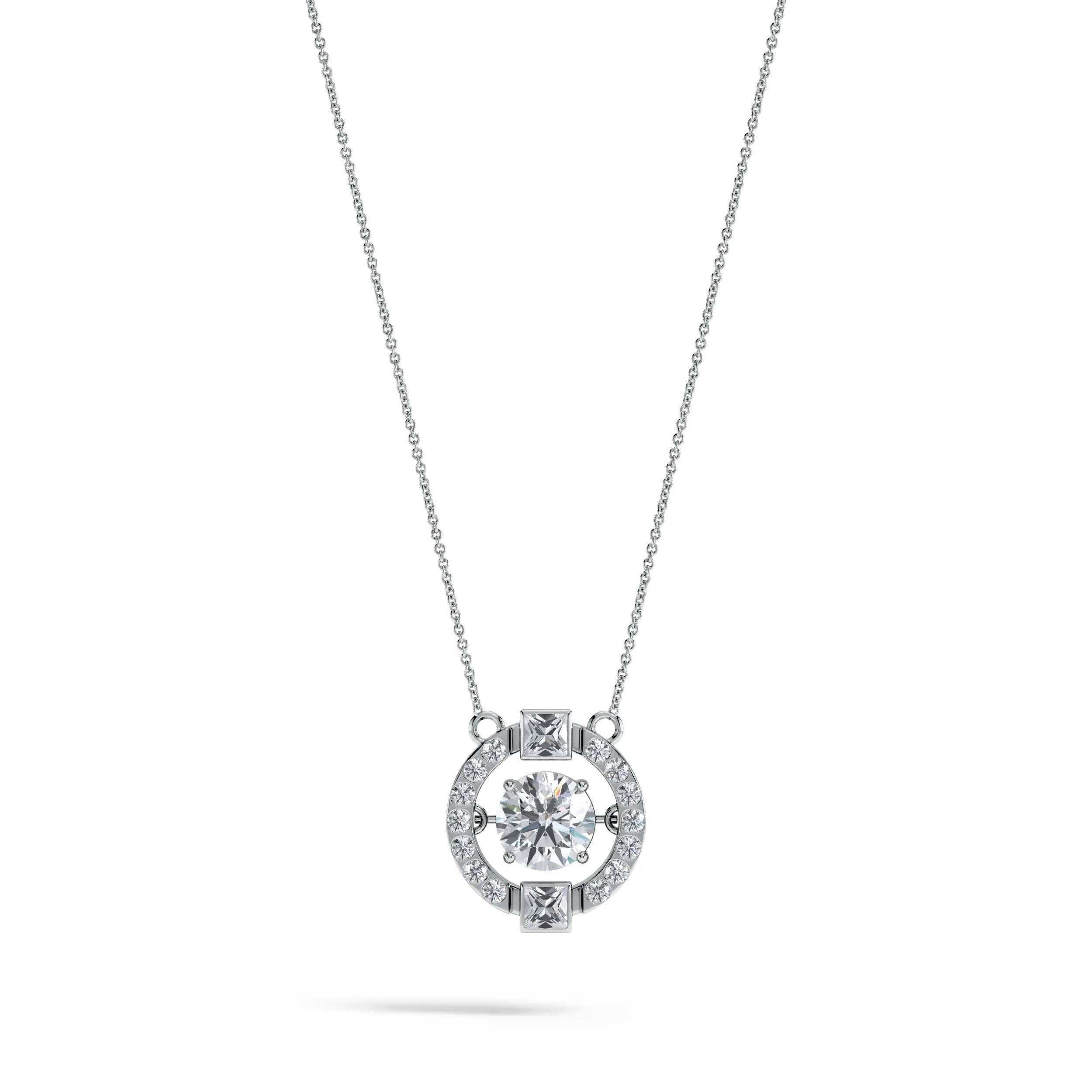 Mira | Round & Princess Lab-Grown Diamonds Halo Pendant - Nivara