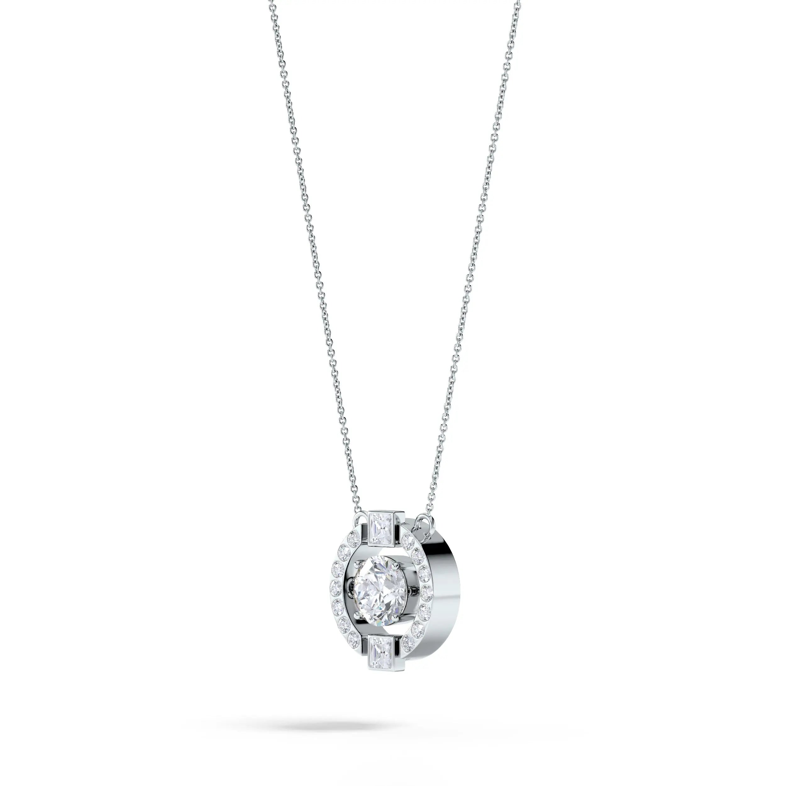 Mira | Round & Princess Lab-Grown Diamonds Halo Pendant - Nivara