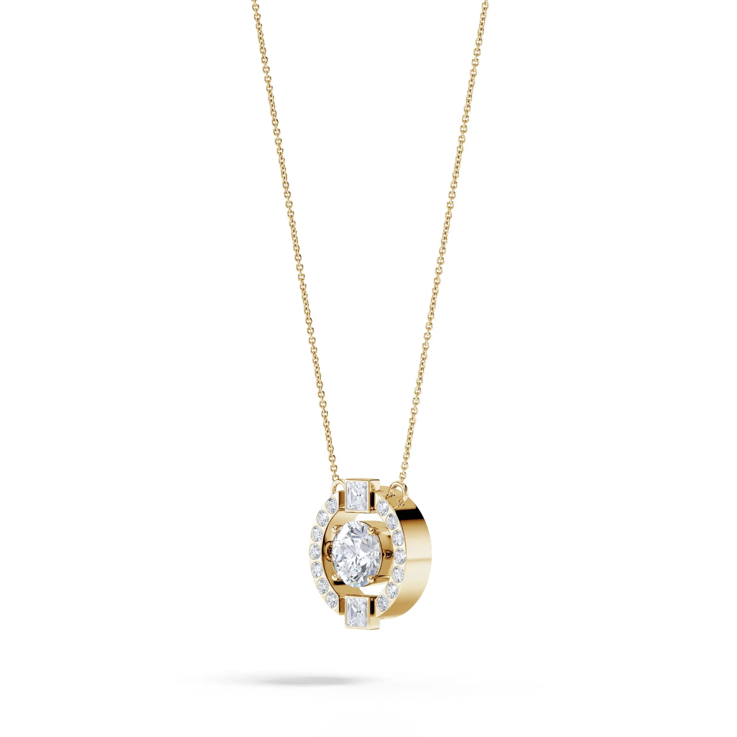 Mira | Round & Princess Lab-Grown Diamonds Halo Pendant - Nivara