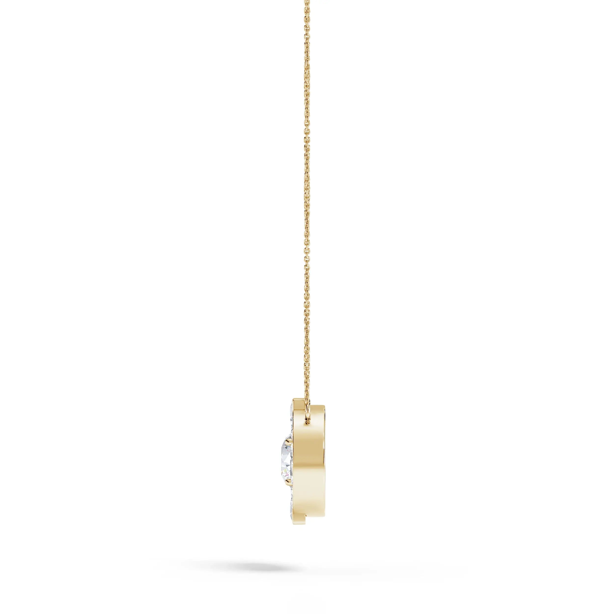 Mira | Round & Princess Lab-Grown Diamonds Halo Pendant - Nivara