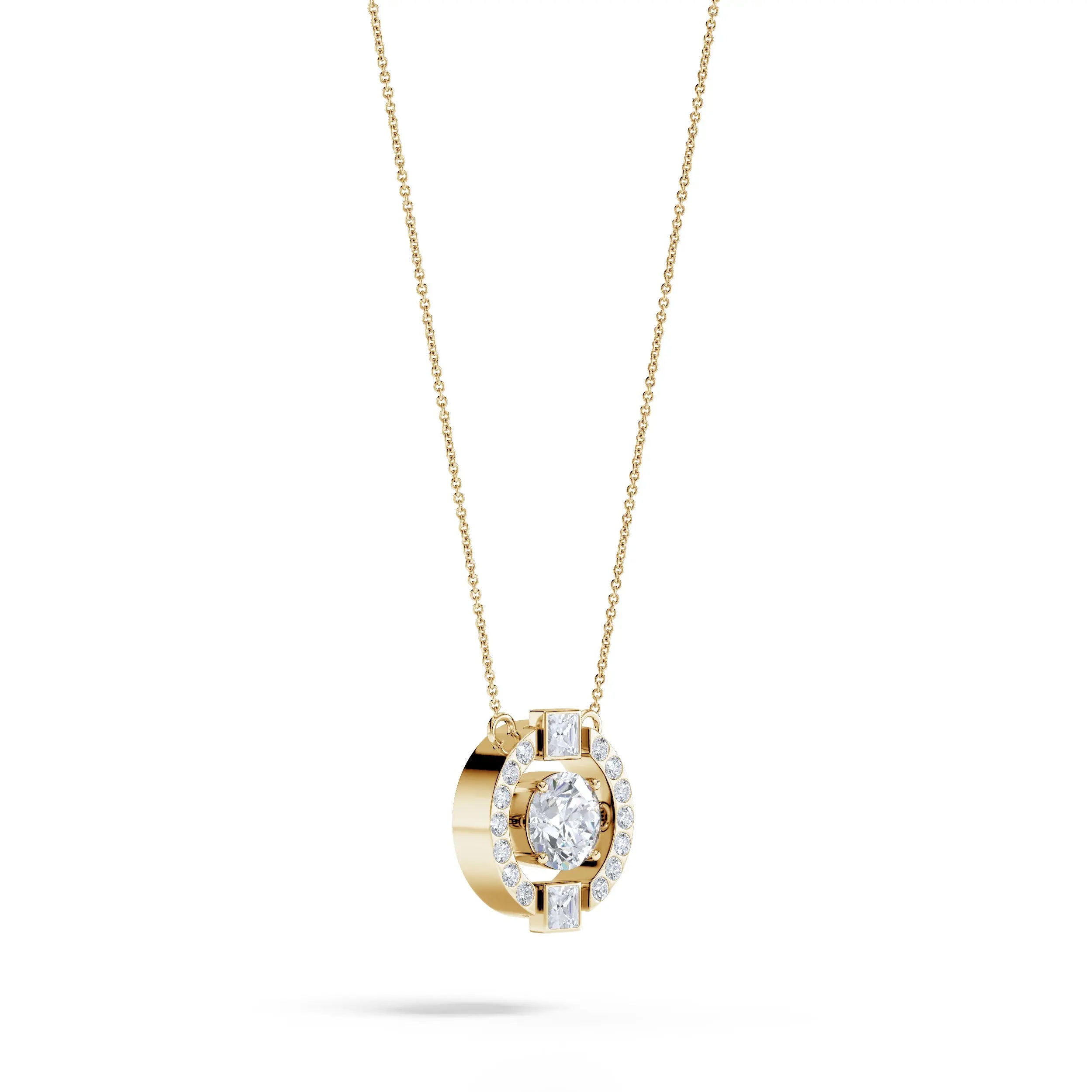 Mira | Round & Princess Lab-Grown Diamonds Halo Pendant - Nivara