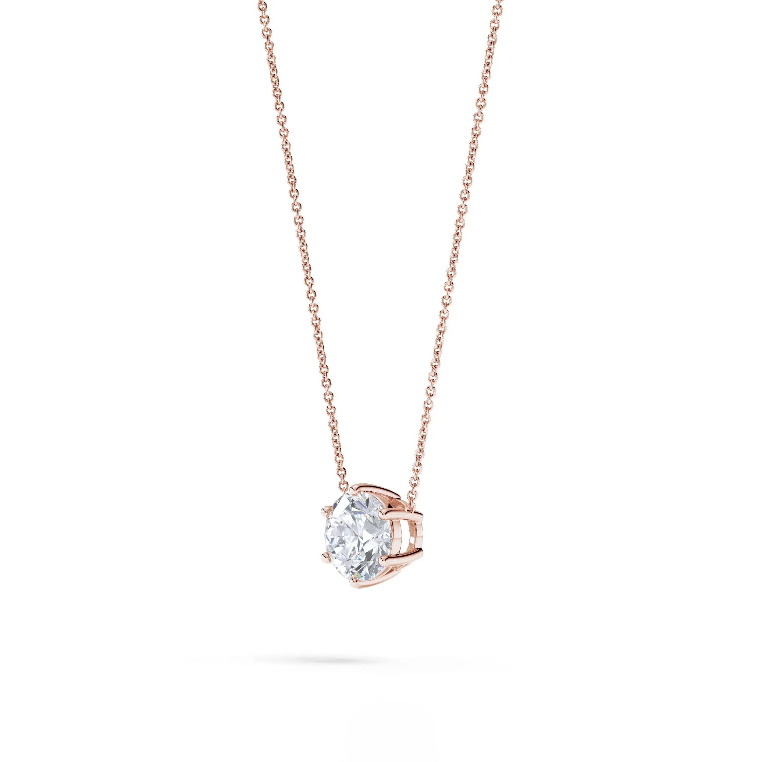 Sol | Round Solitaire with Six Prong Setting Pendant - Nivara