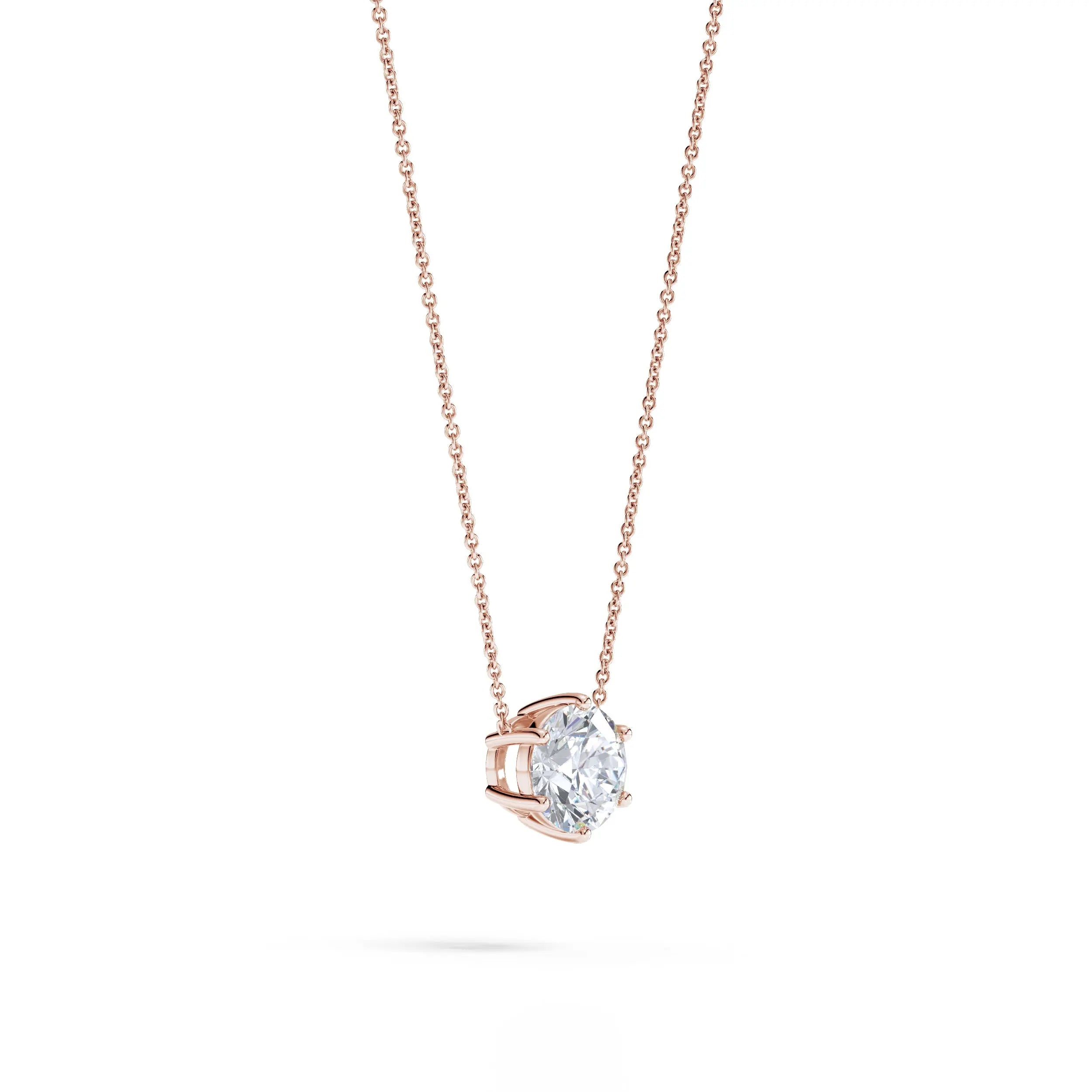 Sol | Round Solitaire with Six Prong Setting Pendant - Nivara