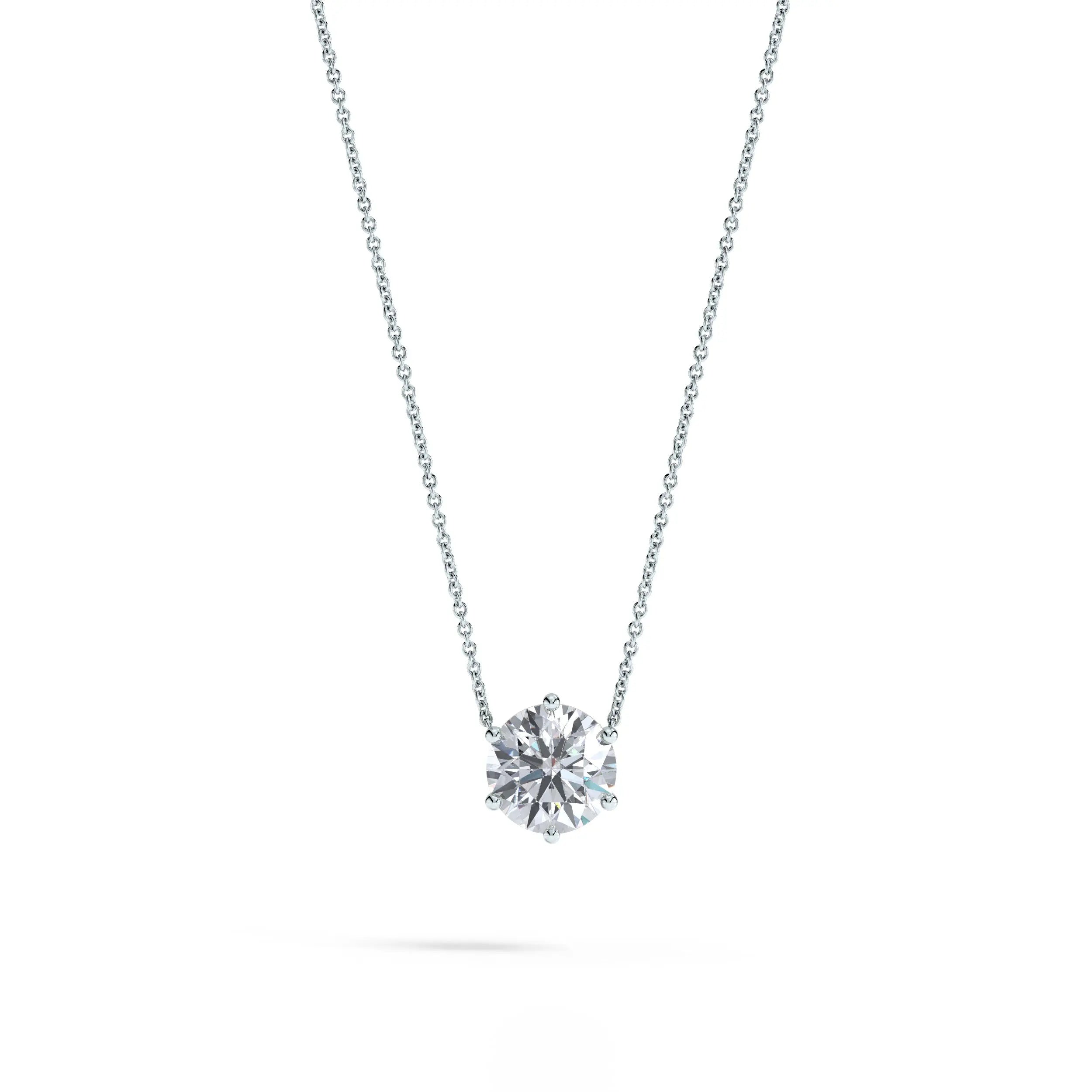 Sol | Round Solitaire with Six Prong Setting Pendant - Nivara
