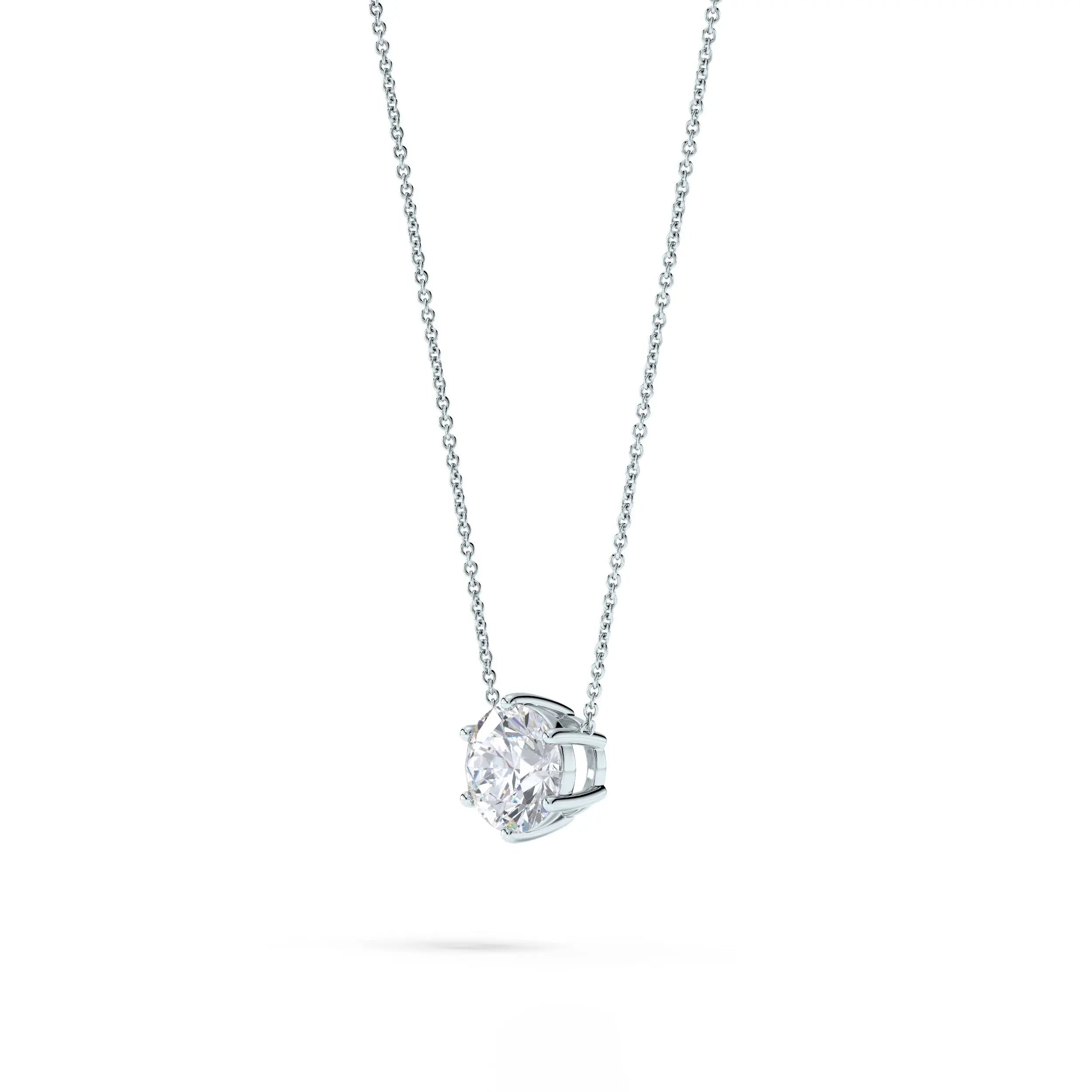 Sol | Round Solitaire with Six Prong Setting Pendant - Nivara