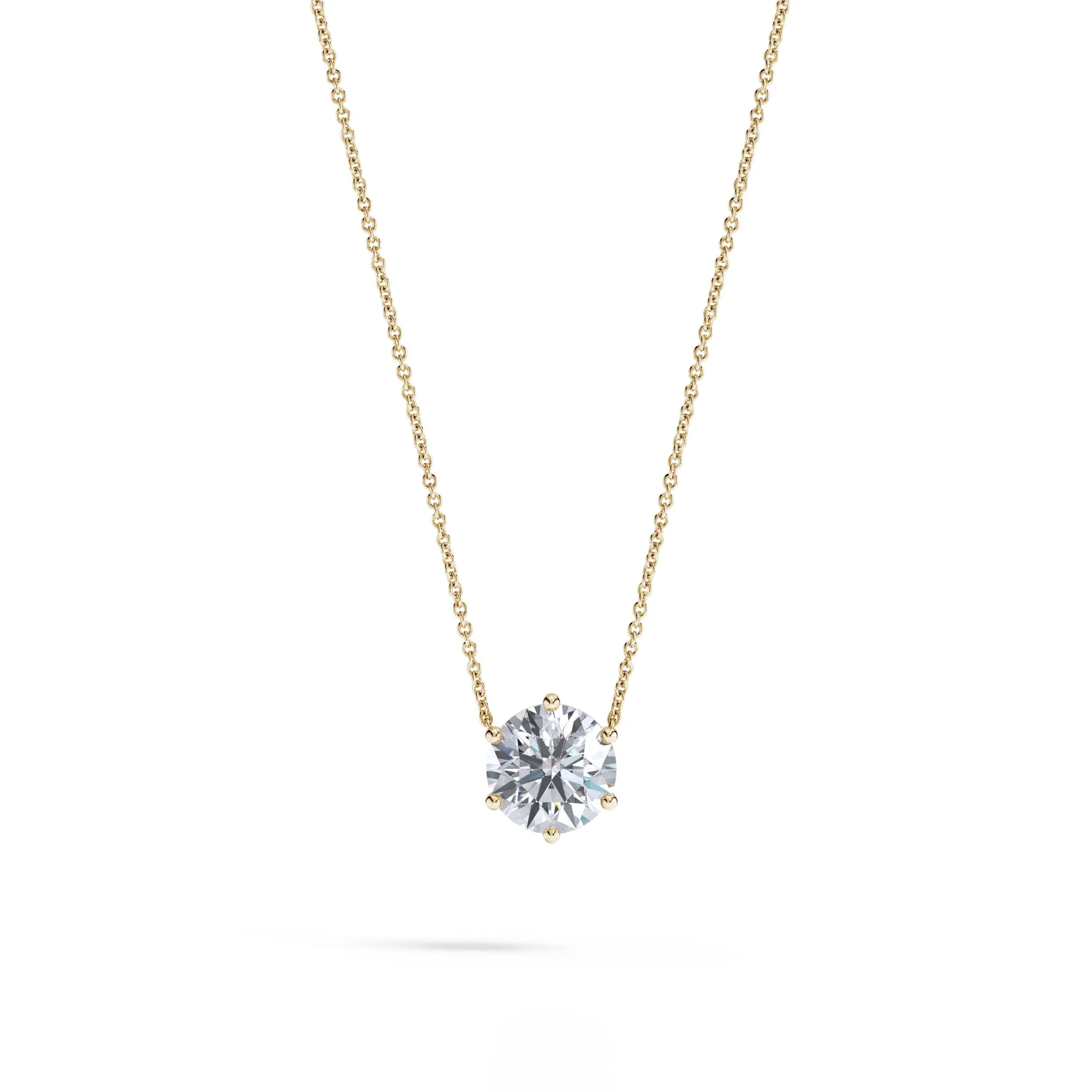 Sol | Round Solitaire with Six Prong Setting Pendant - Nivara