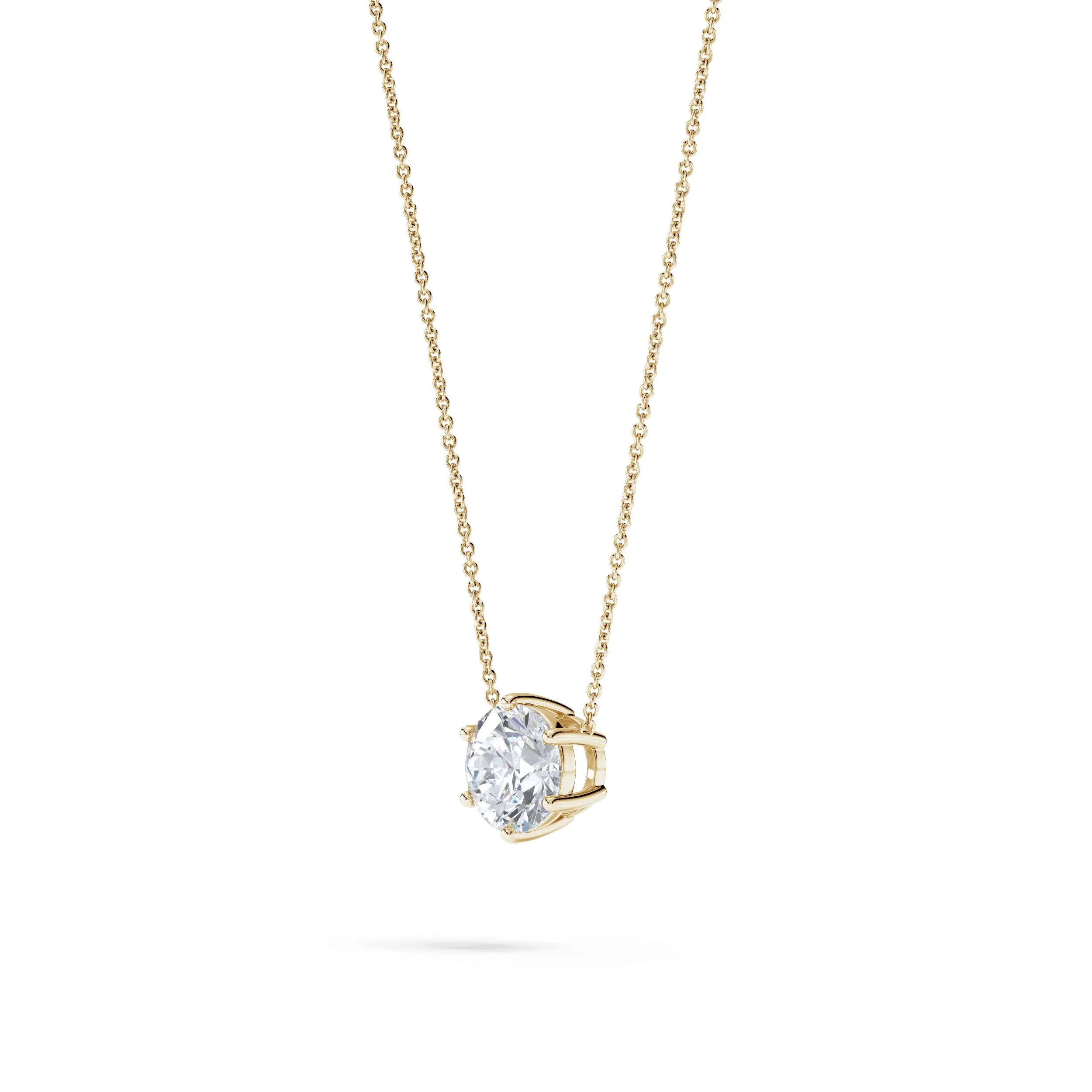 Sol | Round Solitaire with Six Prong Setting Pendant - Nivara