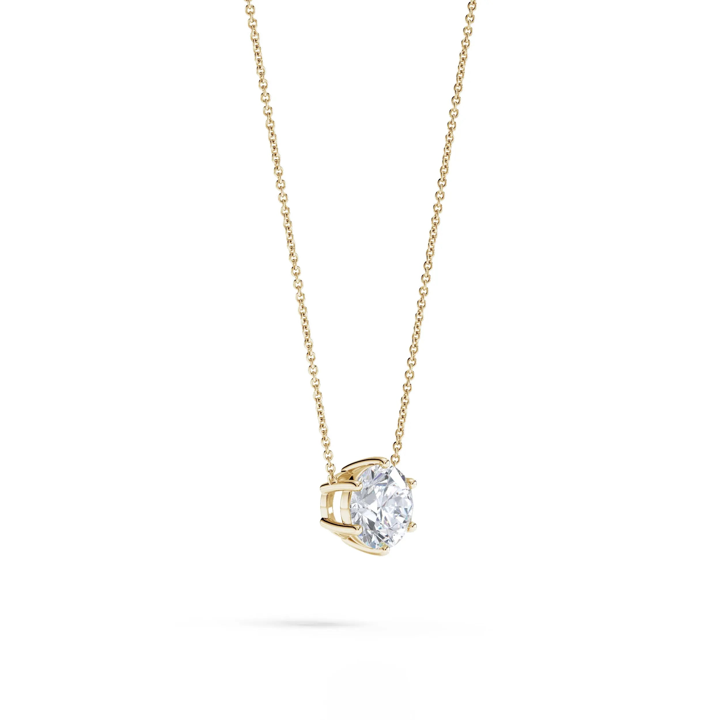 Sol | Round Solitaire with Six Prong Setting Pendant - Nivara