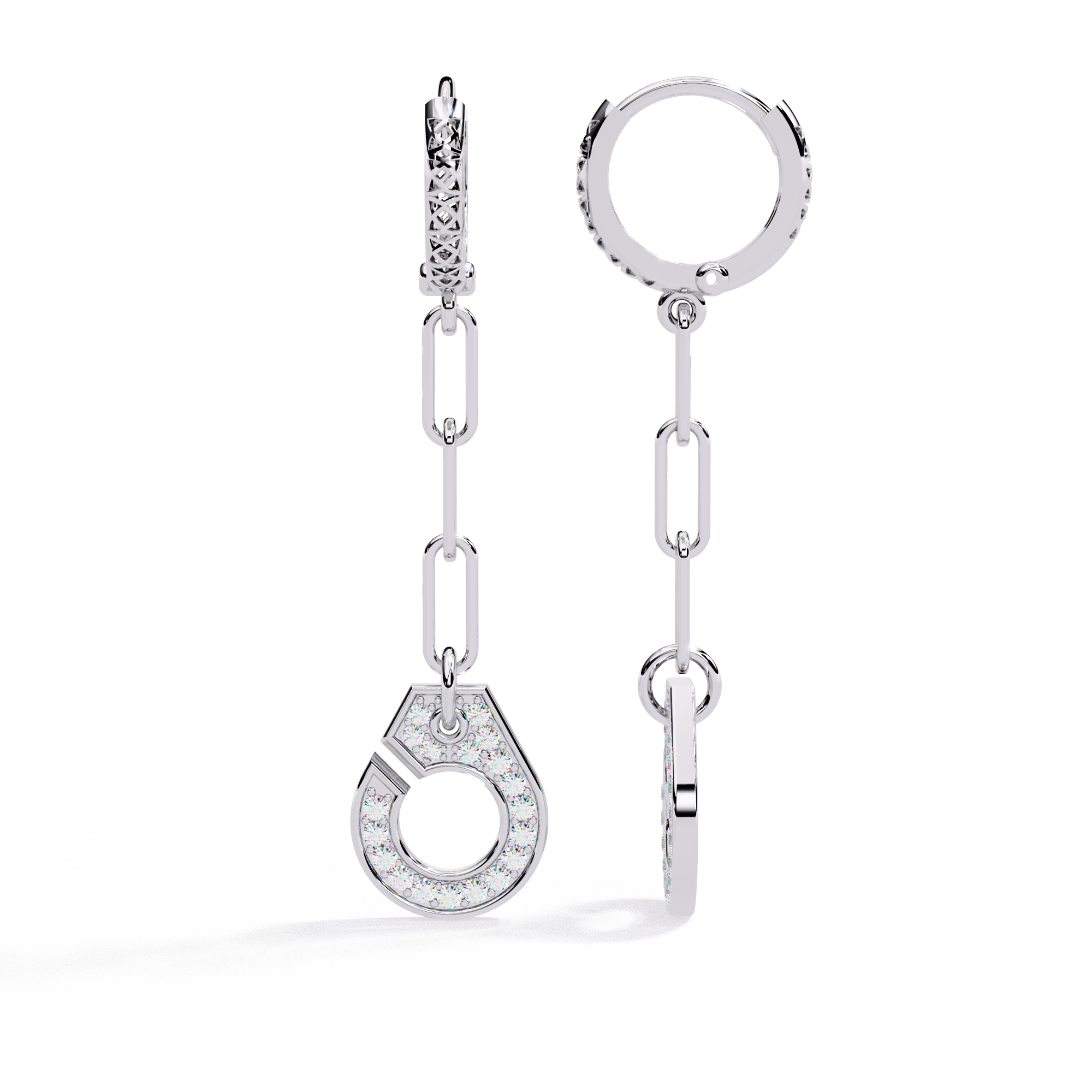 Reet | Cufflink design drop earrings