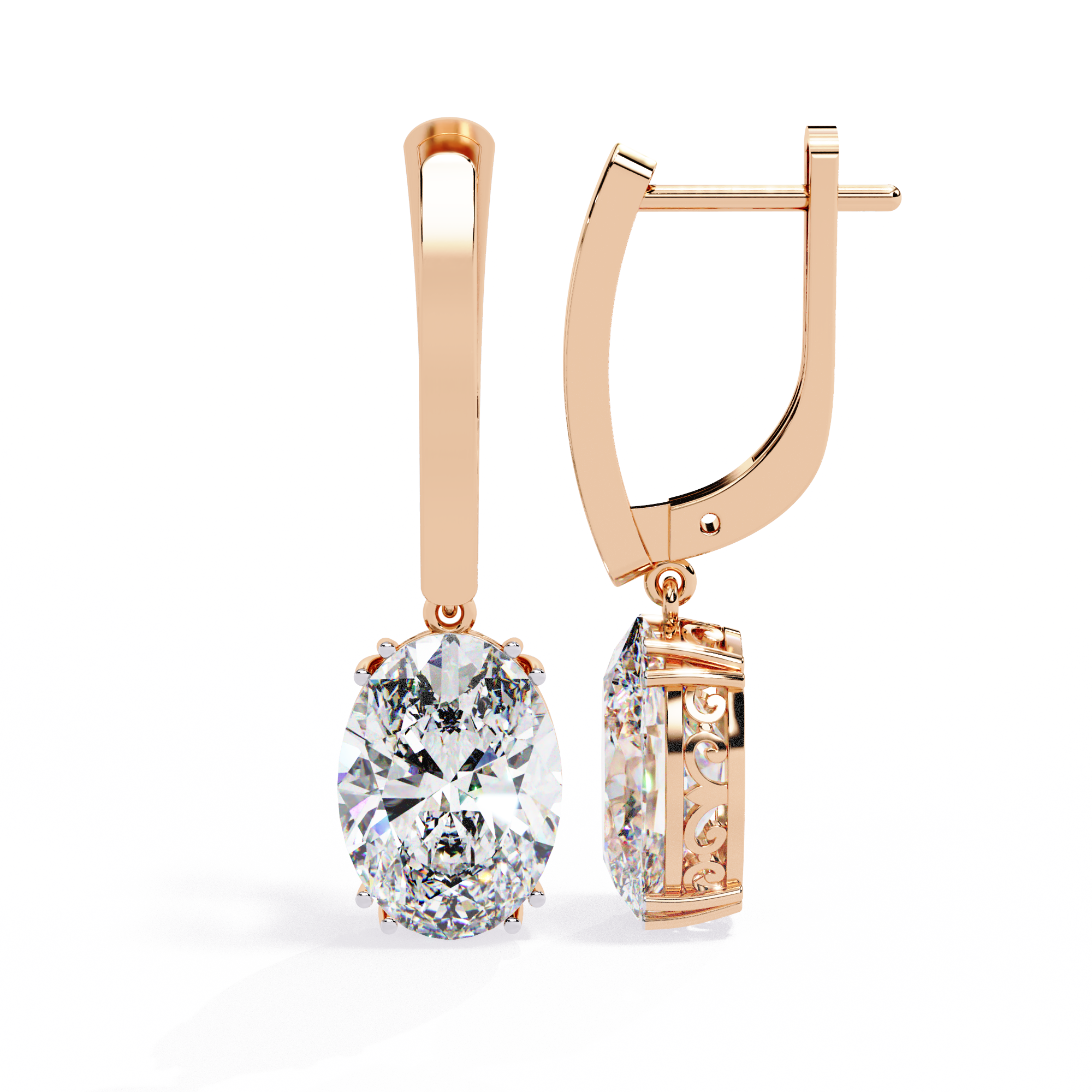 Thea | Oval Diamond Drop earrings