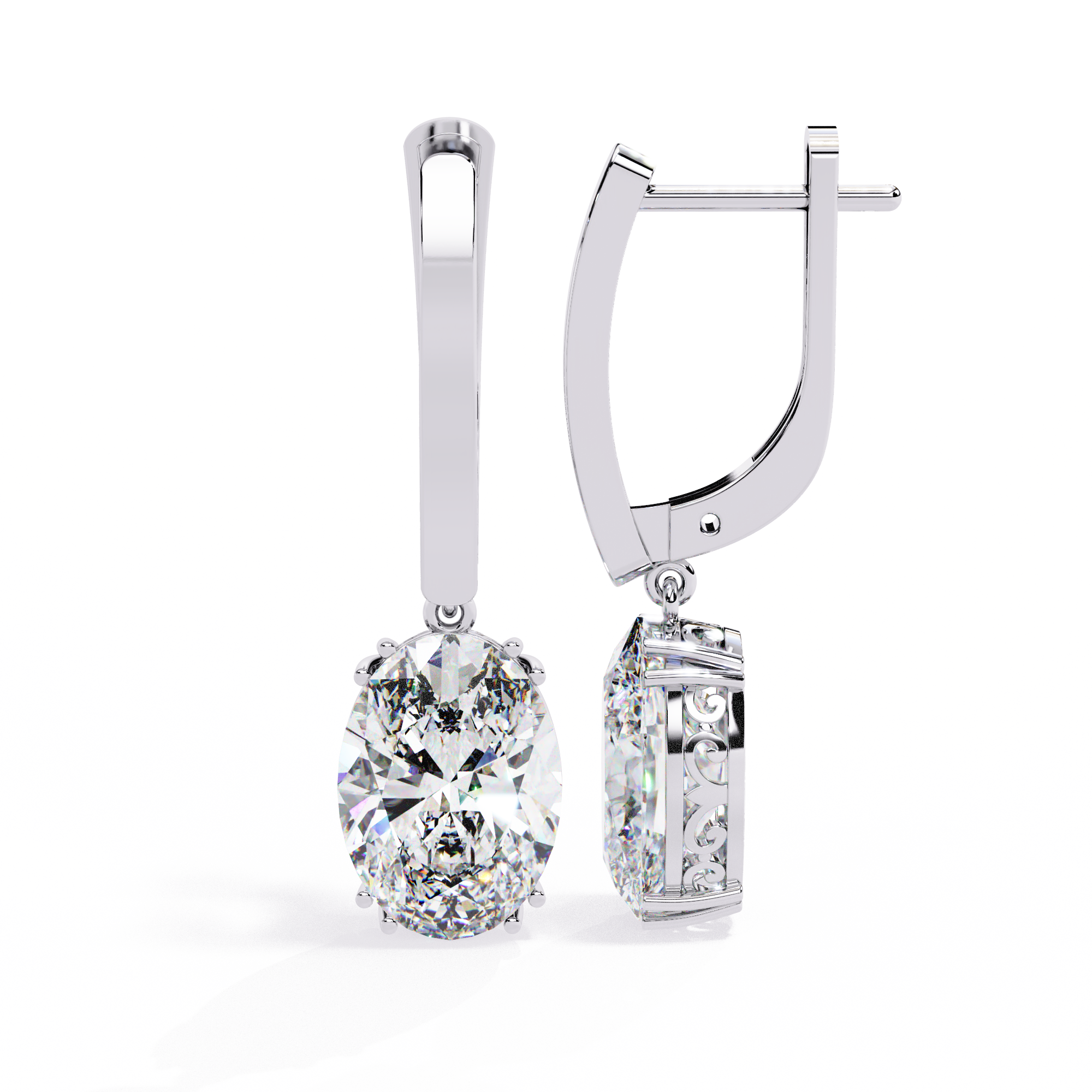 Thea | Oval Diamond Drop earrings