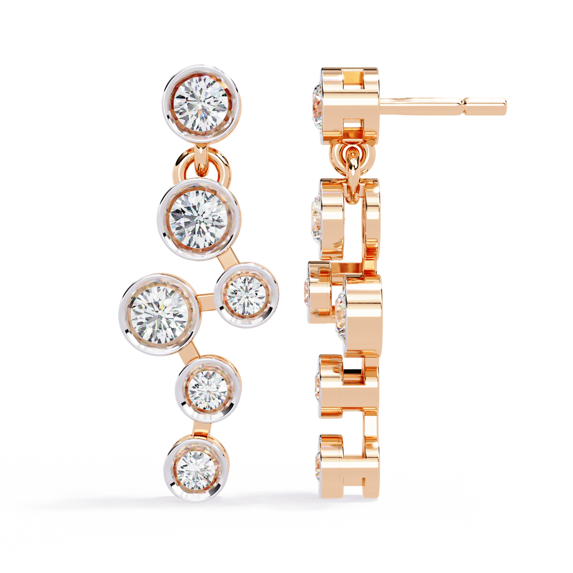 Celestia | Cascading Round Lab grown diamond drop earrings