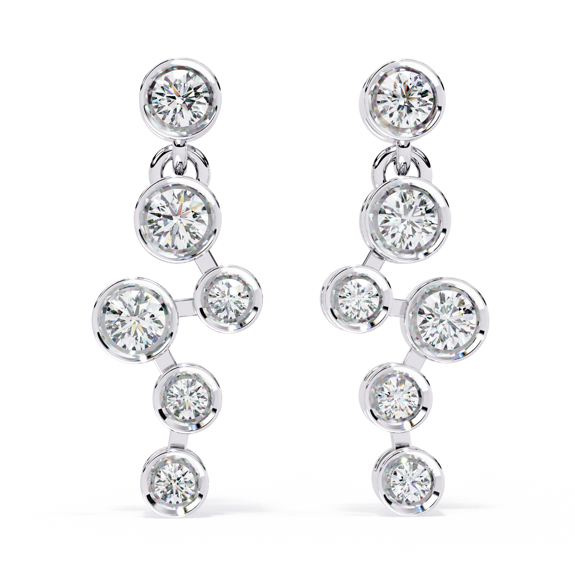 Celestia | Cascading Round Lab grown diamond drop earrings