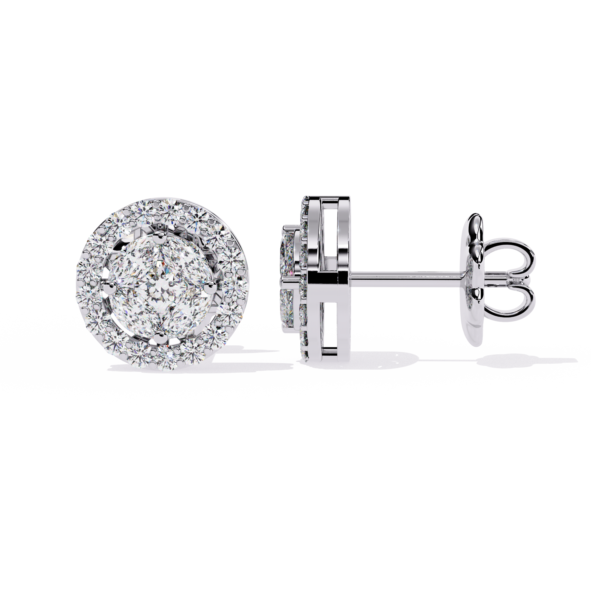 Mira | Round with Halo Lab Grown Diamond studs