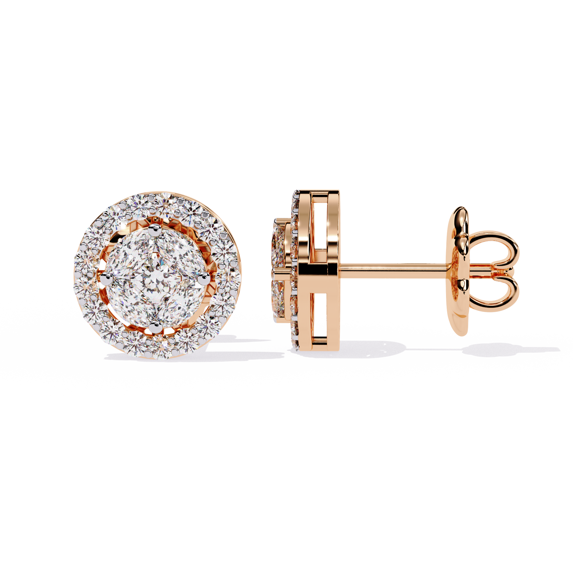 Mira | Round with Halo Lab Grown Diamond studs