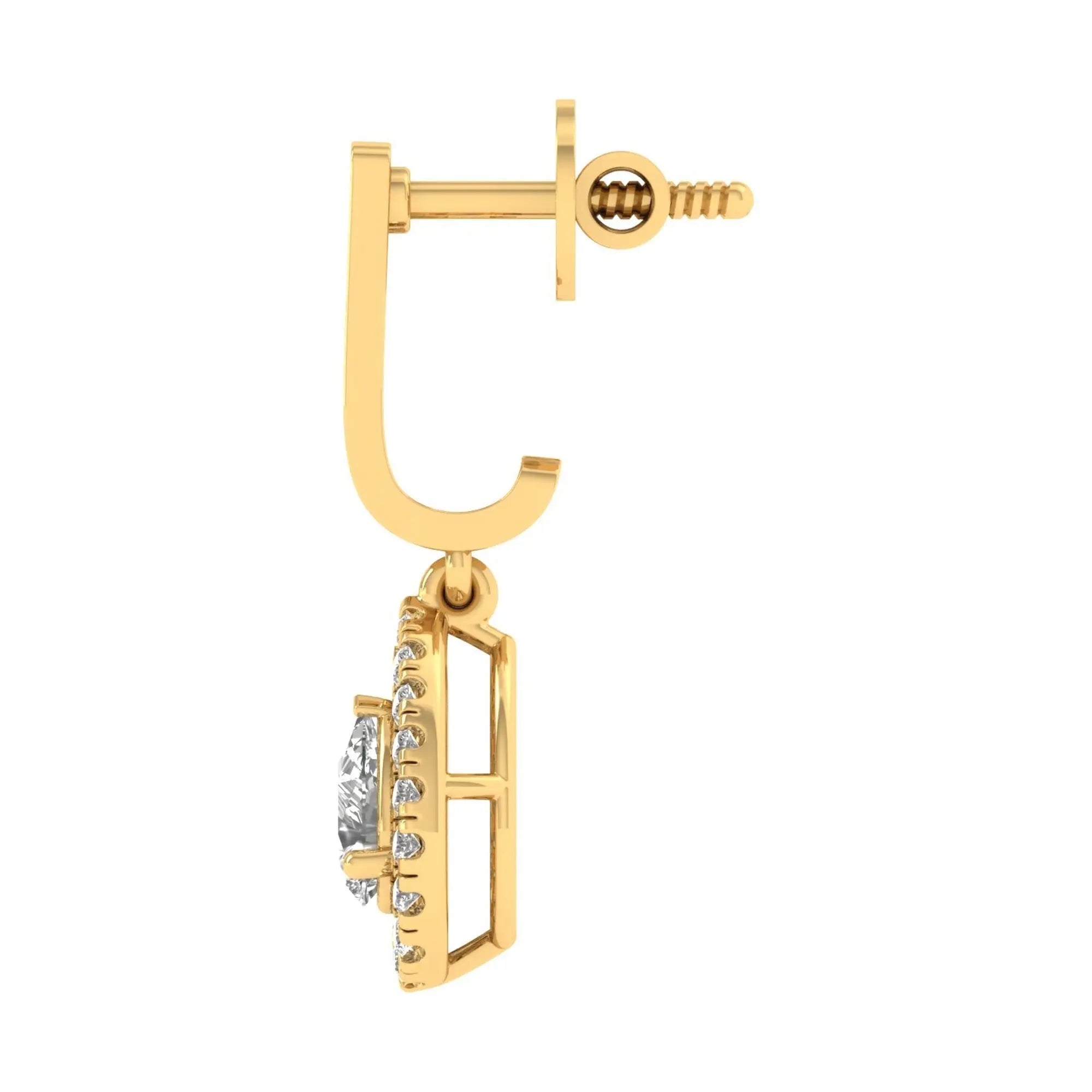 Mira | Pear & Round Diamond Drop Earrings - Nivara