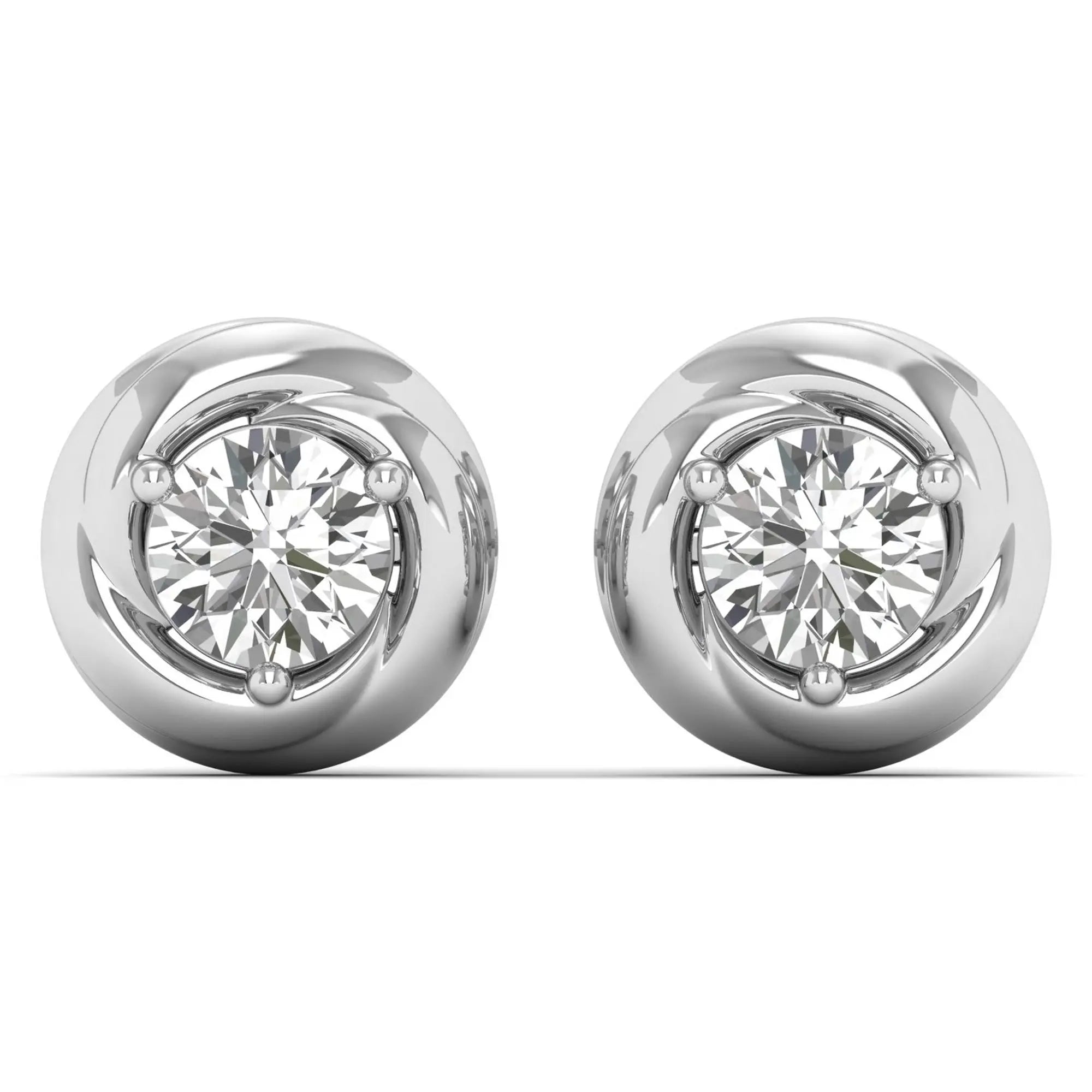 Mirage | Classic Round Diamond Stud Earrings - Nivara