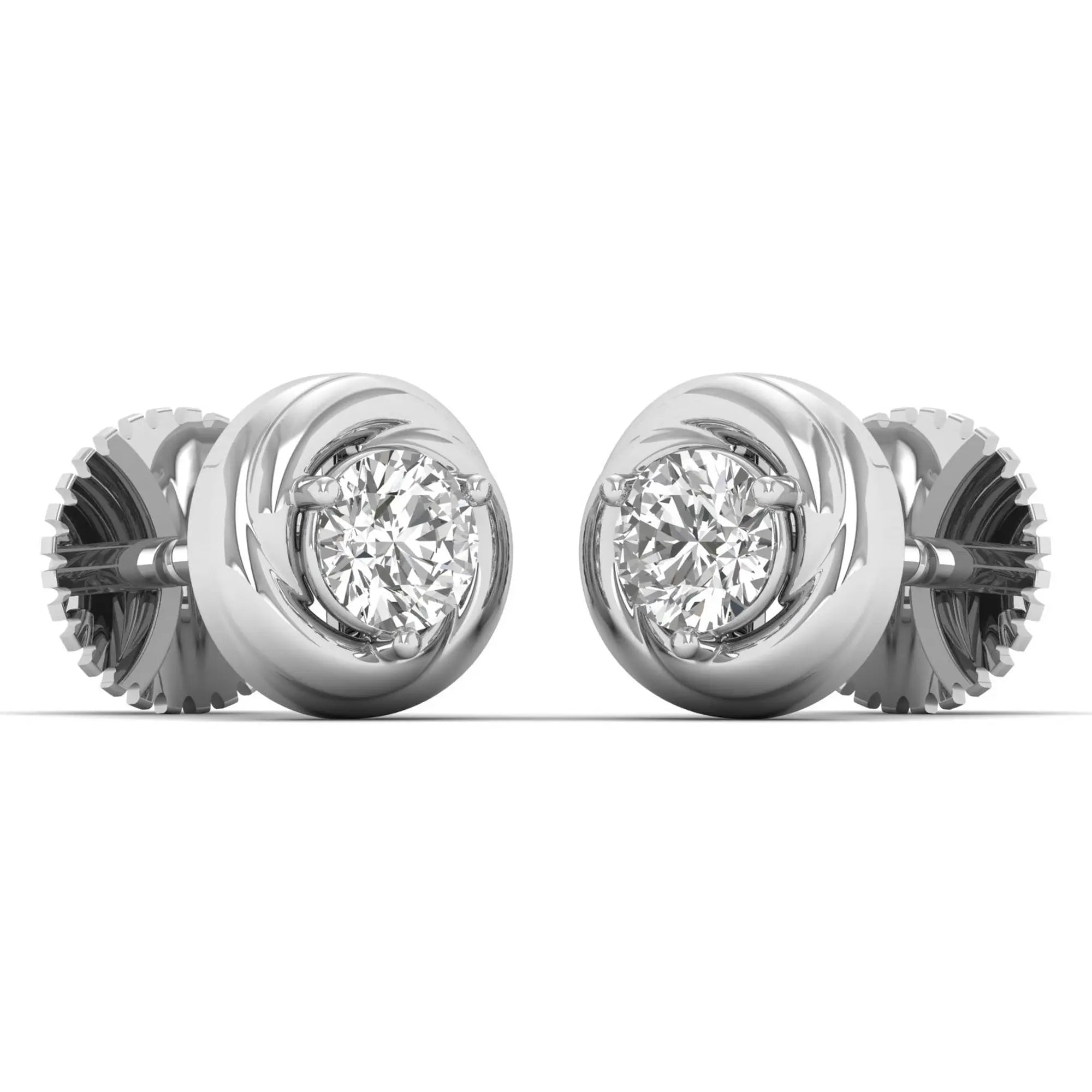 Mirage | Classic Round Diamond Stud Earrings - Nivara