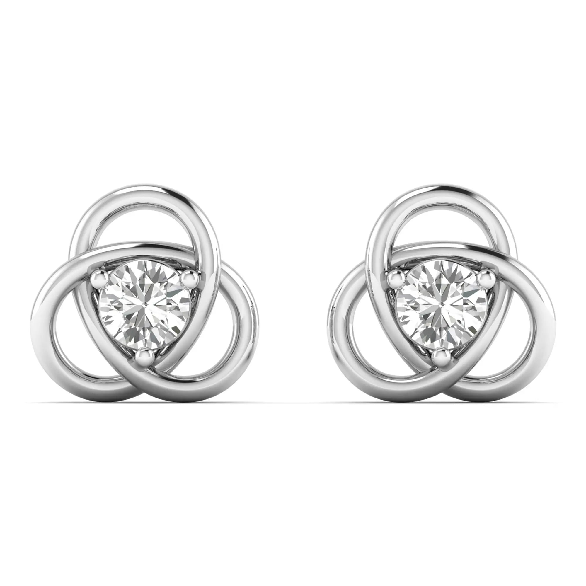 Mode | Round Diamond Stud Earrings with Three-Prong Setting - Nivara